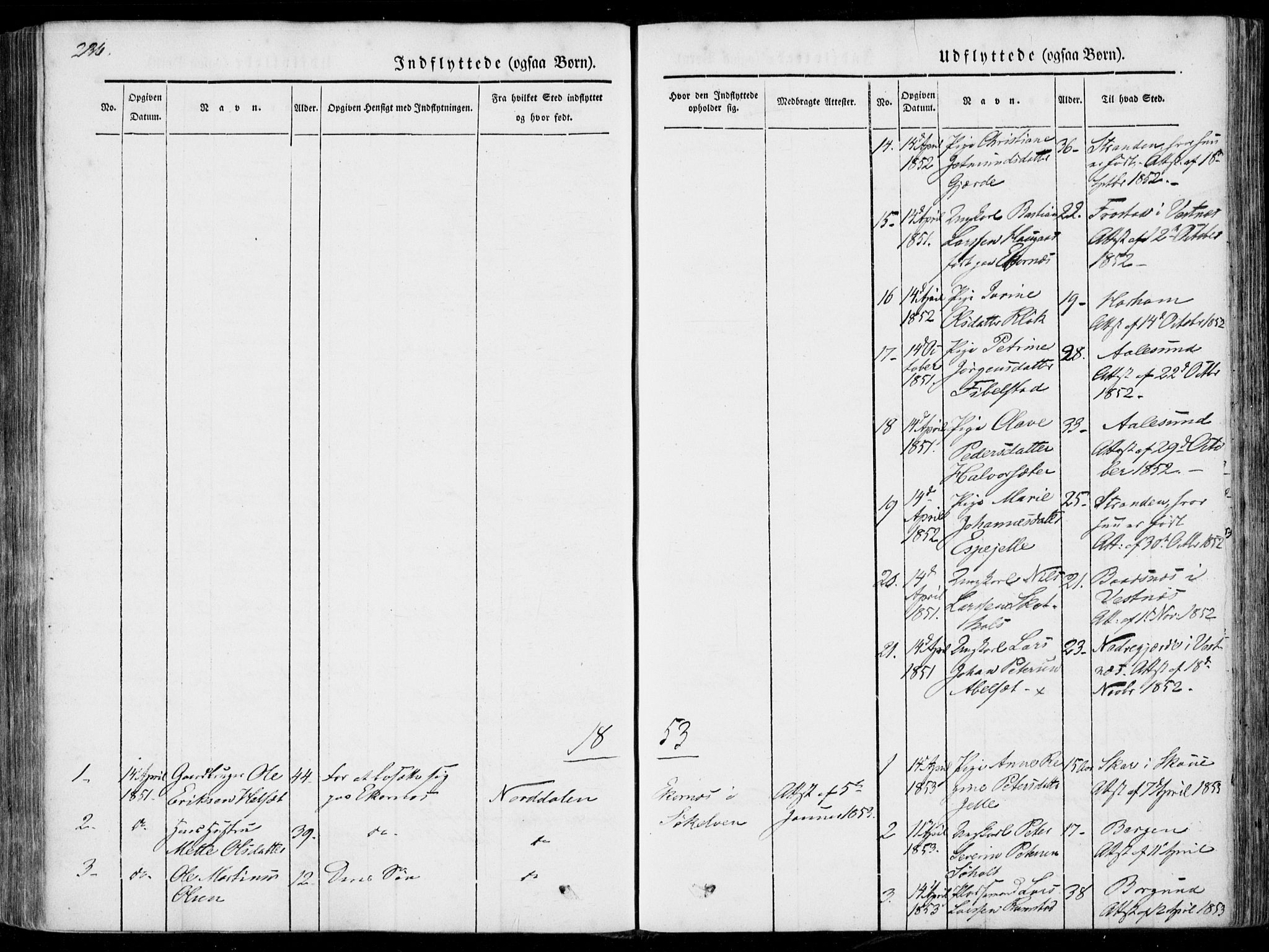 Ministerialprotokoller, klokkerbøker og fødselsregistre - Møre og Romsdal, AV/SAT-A-1454/522/L0313: Ministerialbok nr. 522A08, 1852-1862, s. 236