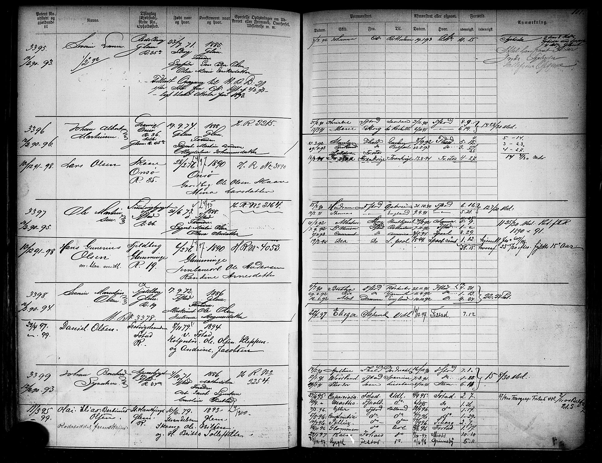 Fredrikstad mønstringskontor, SAO/A-10569b/F/Fc/Fca/L0005: Annotasjonsrulle, 1884-1899, s. 411