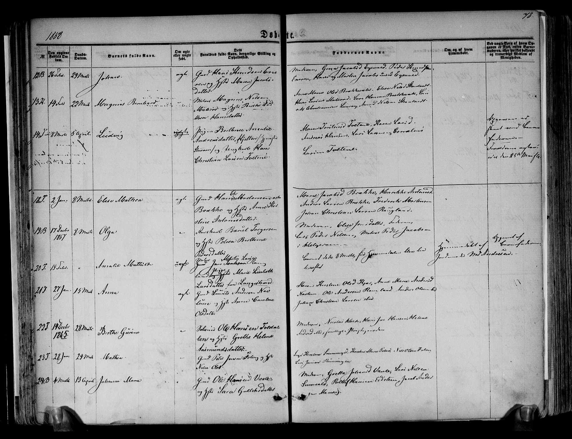 Brunlanes kirkebøker, AV/SAKO-A-342/F/Fa/L0005: Ministerialbok nr. I 5, 1862-1877, s. 78