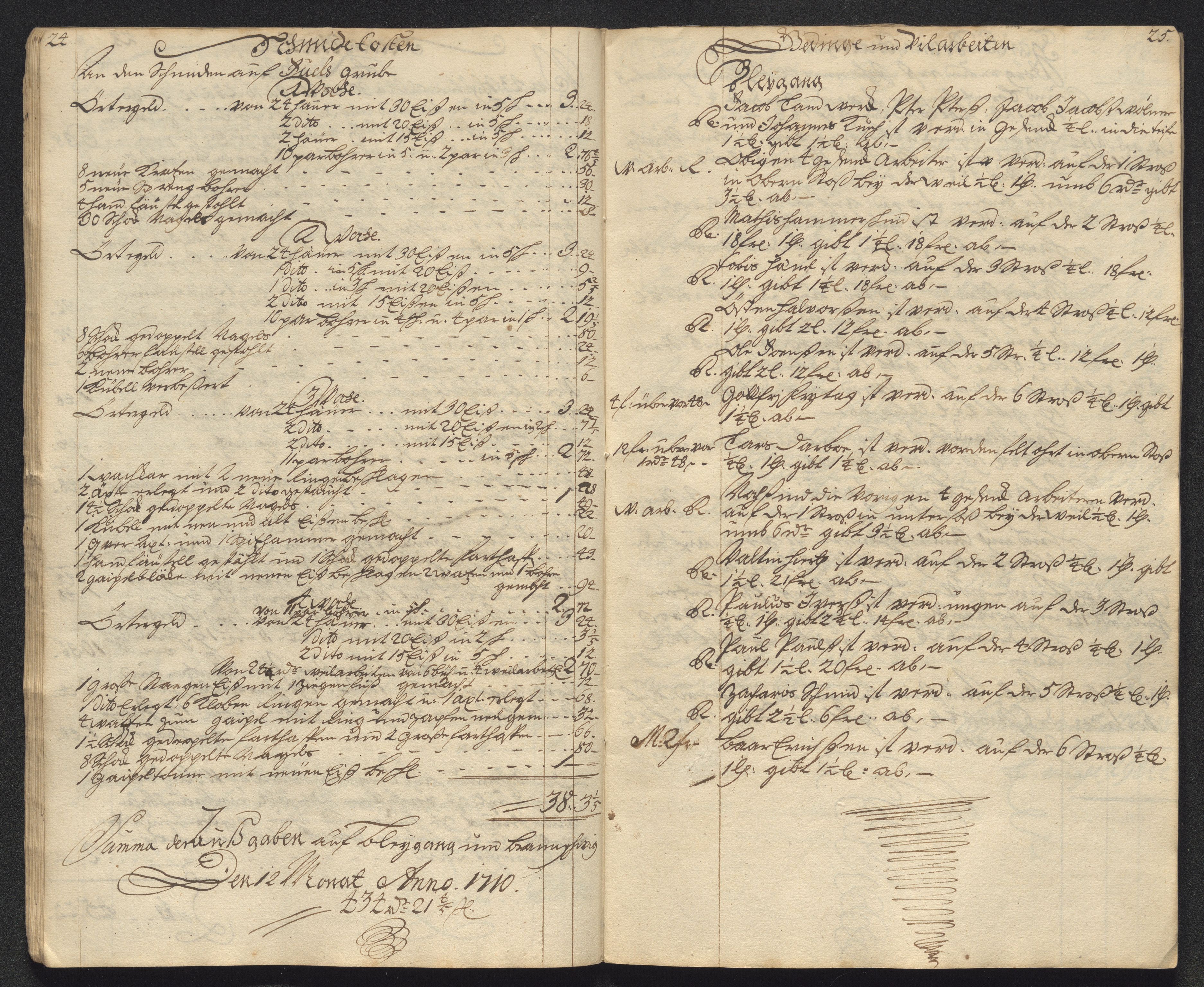 Kongsberg Sølvverk 1623-1816, AV/SAKO-EA-3135/001/D/Dc/Dcd/L0099: Utgiftsregnskap for gruver m.m., 1710, s. 546