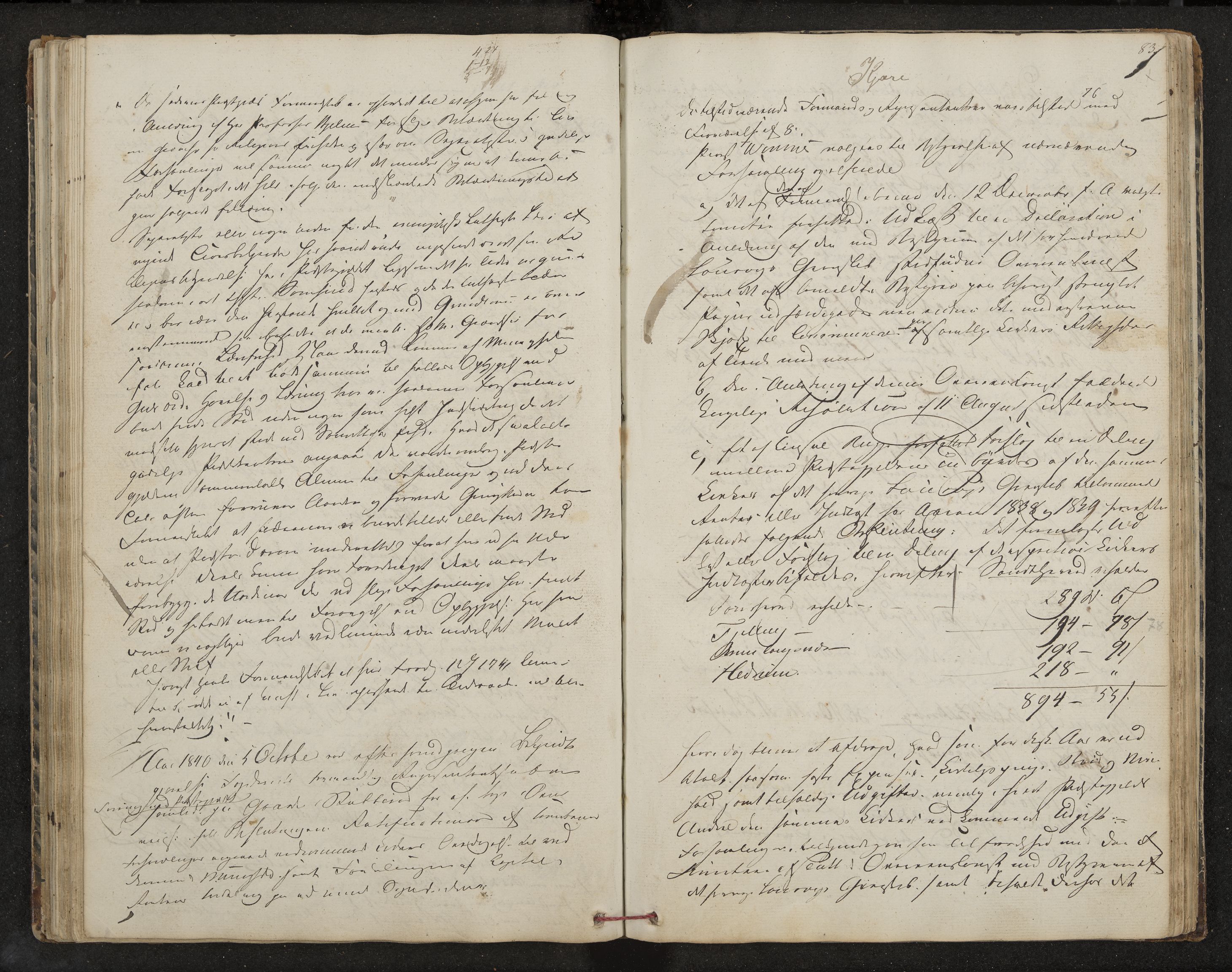 Hedrum formannskap og sentraladministrasjon, IKAK/0727021/A/Aa/L0001: Møtebok med register, 1837-1853, s. 83