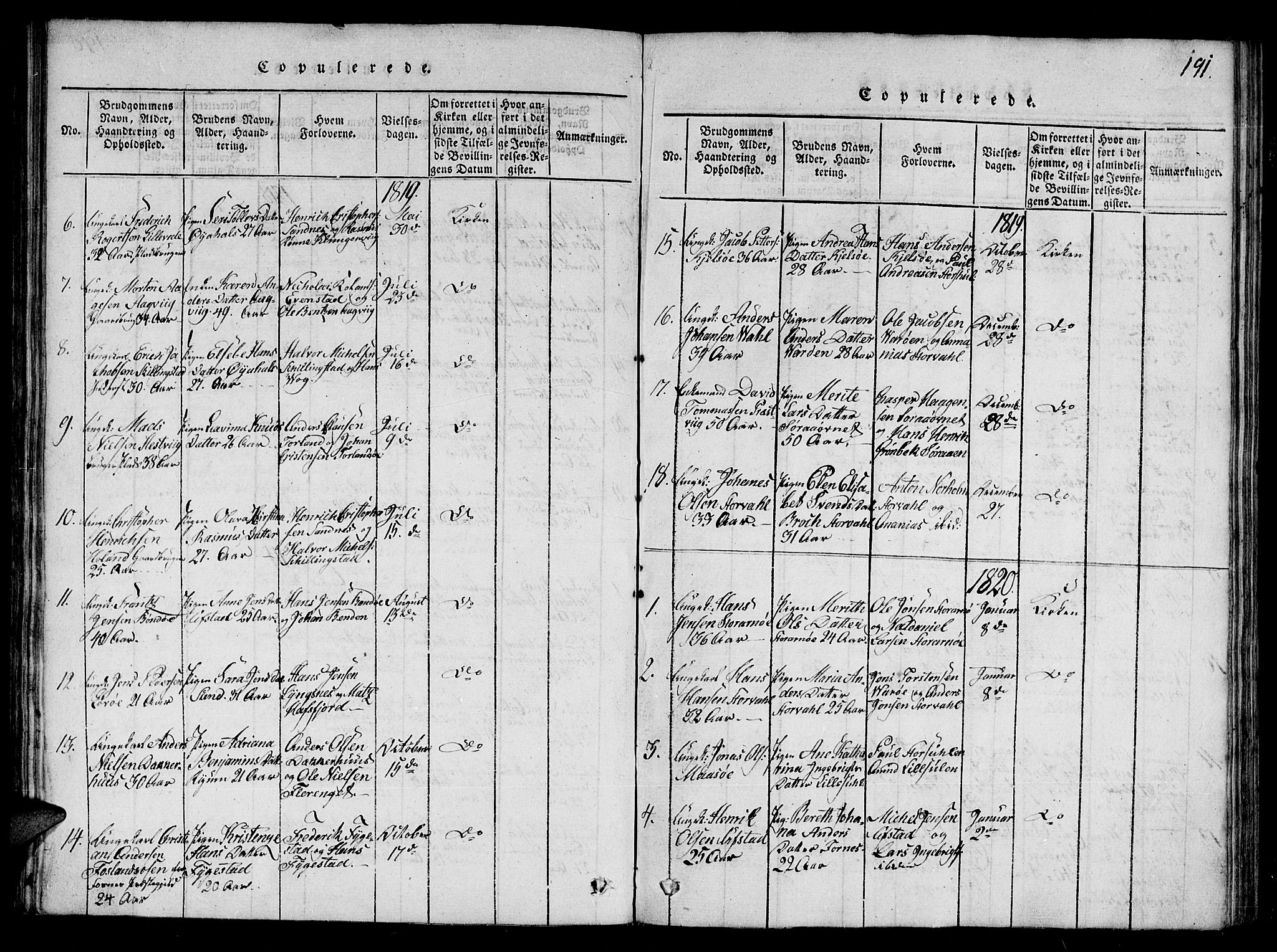 Ministerialprotokoller, klokkerbøker og fødselsregistre - Nord-Trøndelag, AV/SAT-A-1458/784/L0667: Ministerialbok nr. 784A03 /1, 1816-1829, s. 191