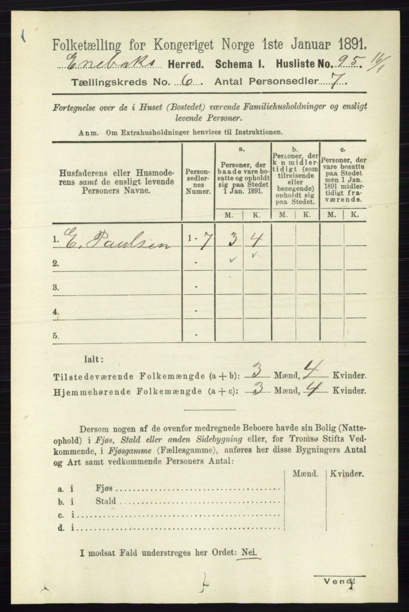 RA, Folketelling 1891 for 0229 Enebakk herred, 1891, s. 2890
