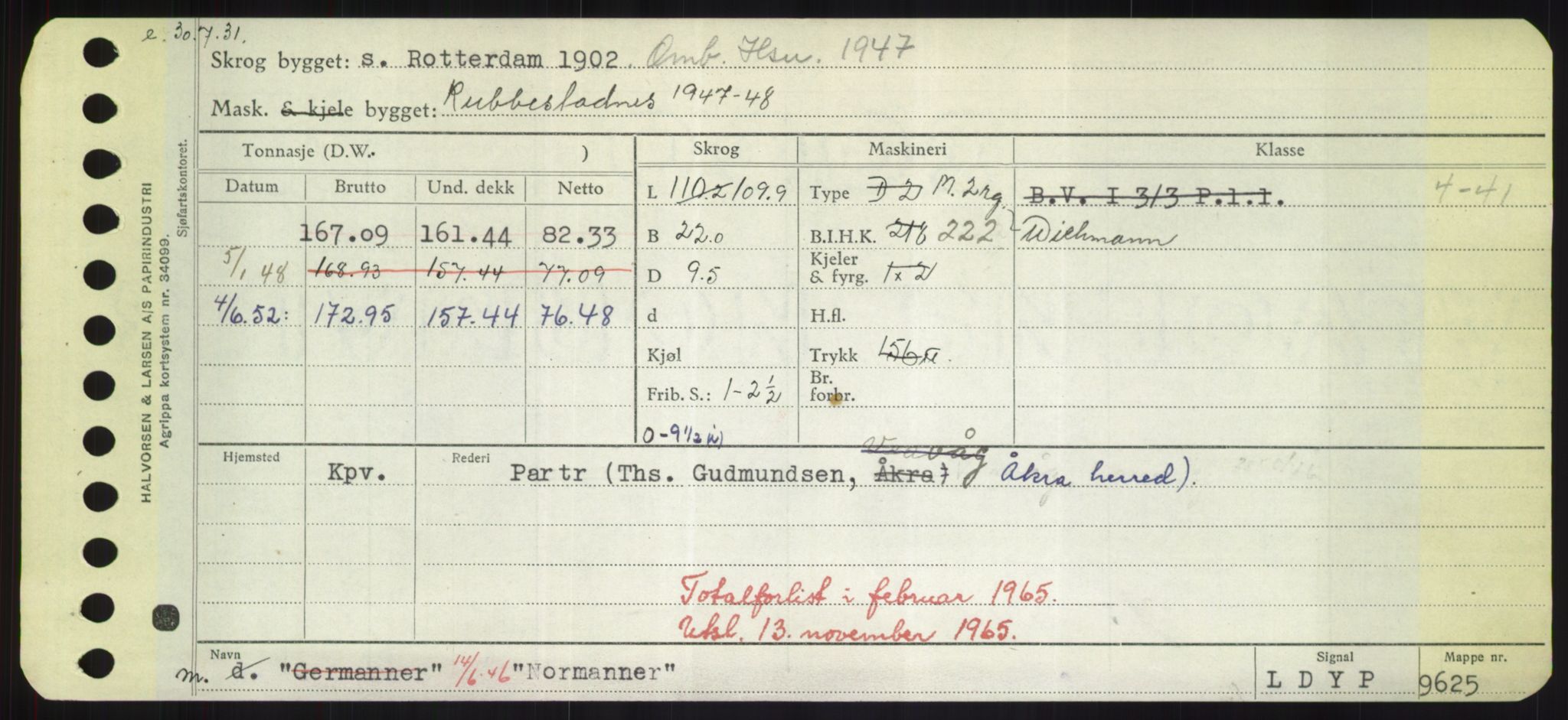 Sjøfartsdirektoratet med forløpere, Skipsmålingen, RA/S-1627/H/Hd/L0027: Fartøy, Norhop-Nør, s. 75