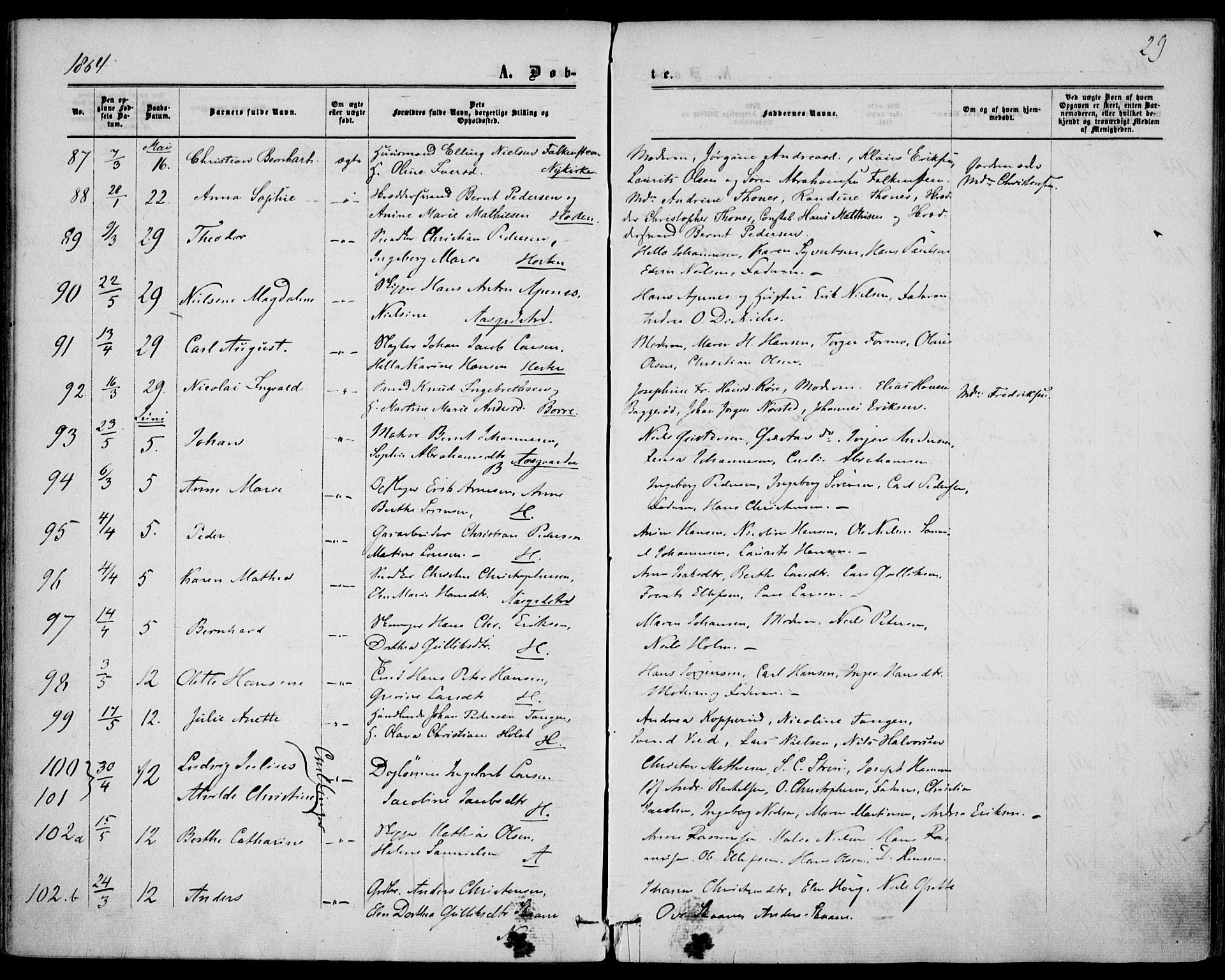 Borre kirkebøker, AV/SAKO-A-338/F/Fa/L0007: Ministerialbok nr. I 7, 1862-1867, s. 29