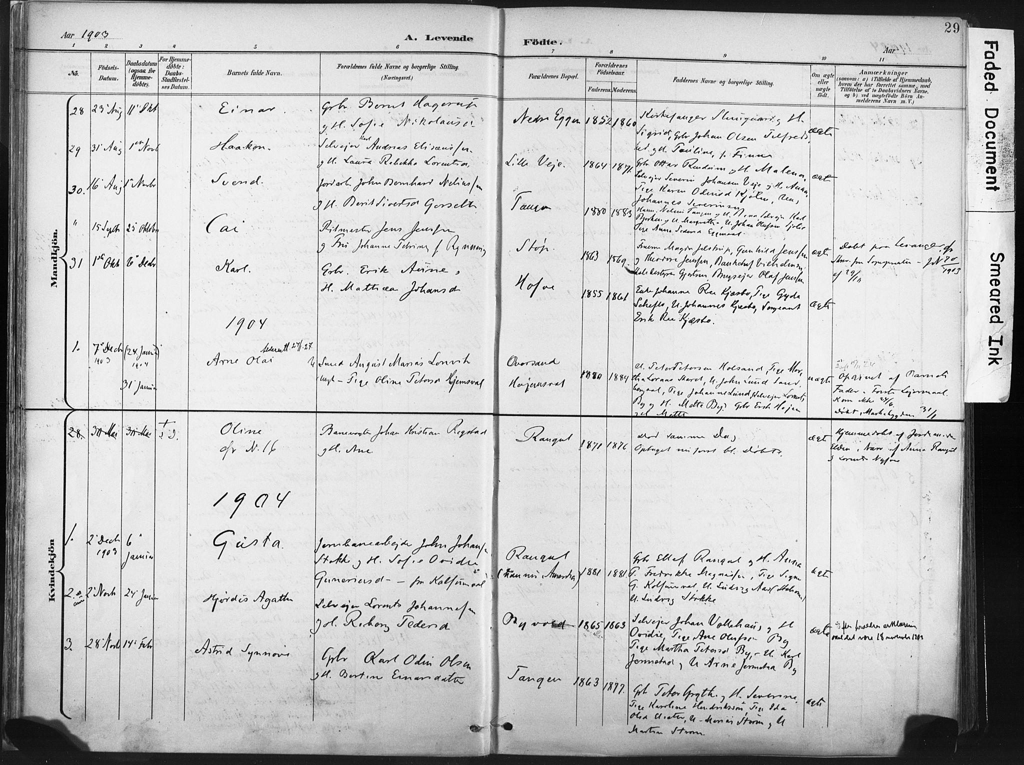 Ministerialprotokoller, klokkerbøker og fødselsregistre - Nord-Trøndelag, SAT/A-1458/717/L0162: Ministerialbok nr. 717A12, 1898-1923, s. 29