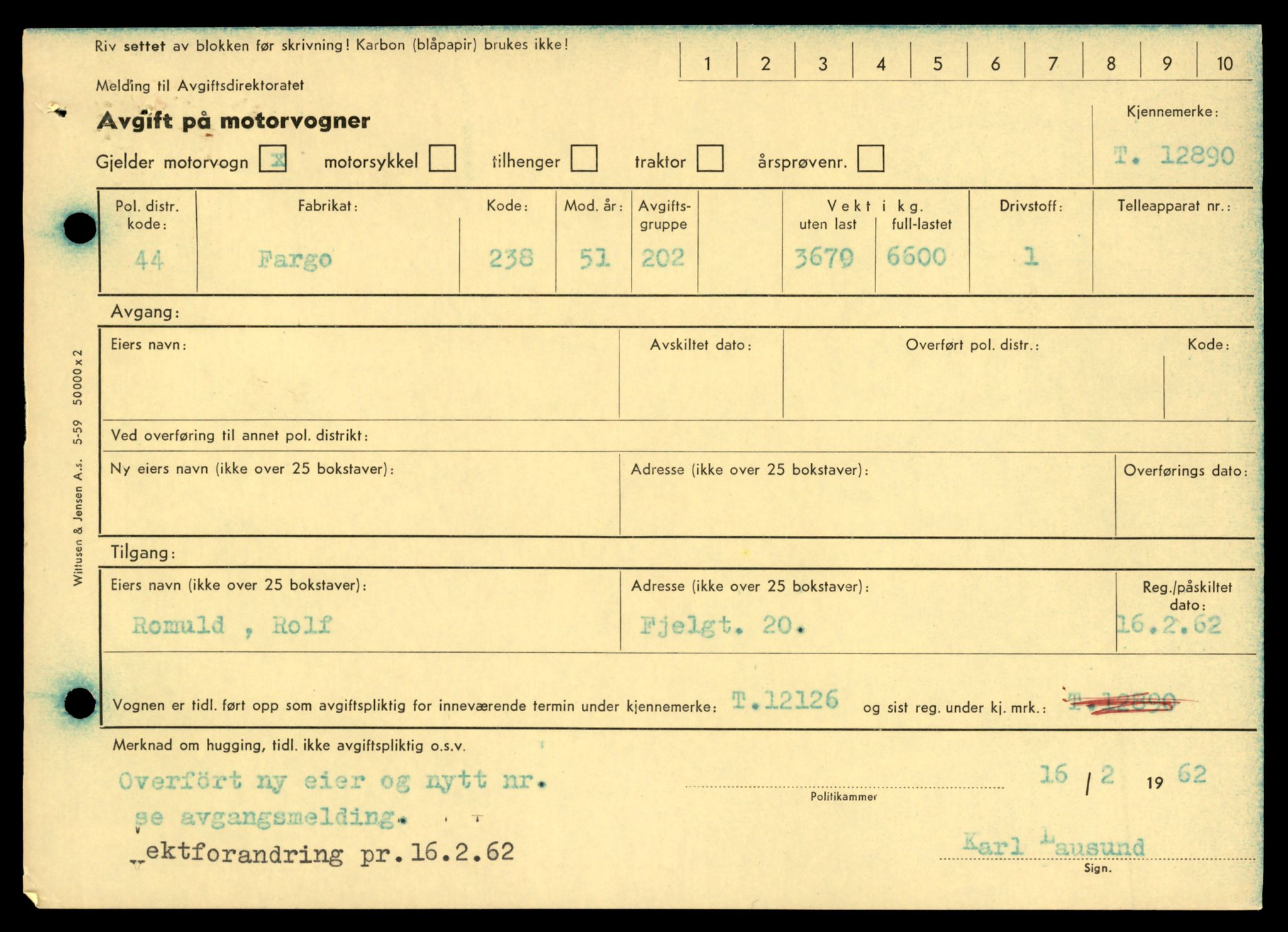 Møre og Romsdal vegkontor - Ålesund trafikkstasjon, AV/SAT-A-4099/F/Fe/L0036: Registreringskort for kjøretøy T 12831 - T 13030, 1927-1998, s. 1011