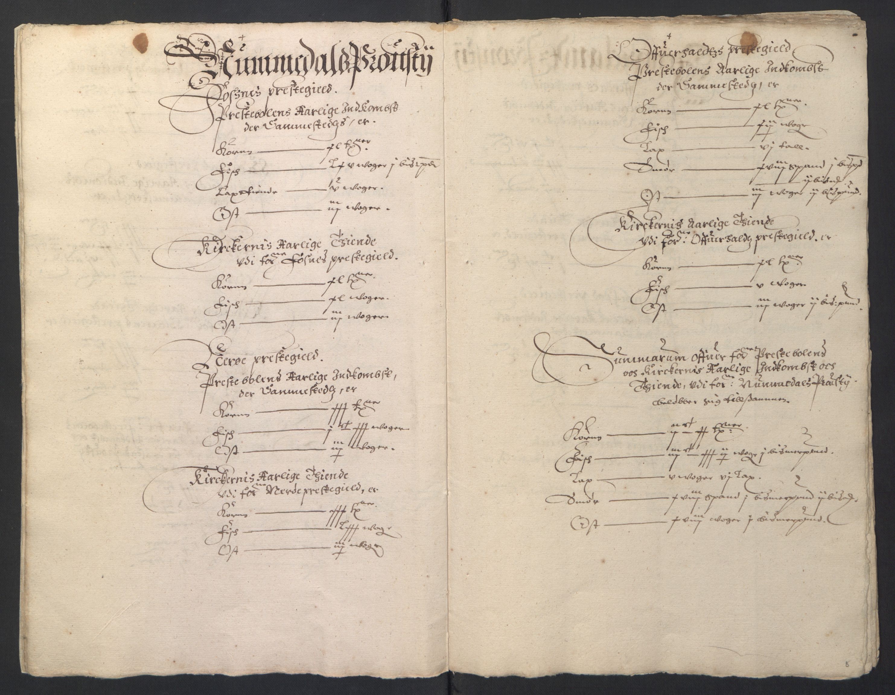 Stattholderembetet 1572-1771, AV/RA-EA-2870/Ek/L0016/0001: Jordebøker til utlikning av rosstjeneste 1624-1626: / Kirke- og prestebolsinntekter i Trondheim bispedømme og Jemtland, 1625-1626, s. 10