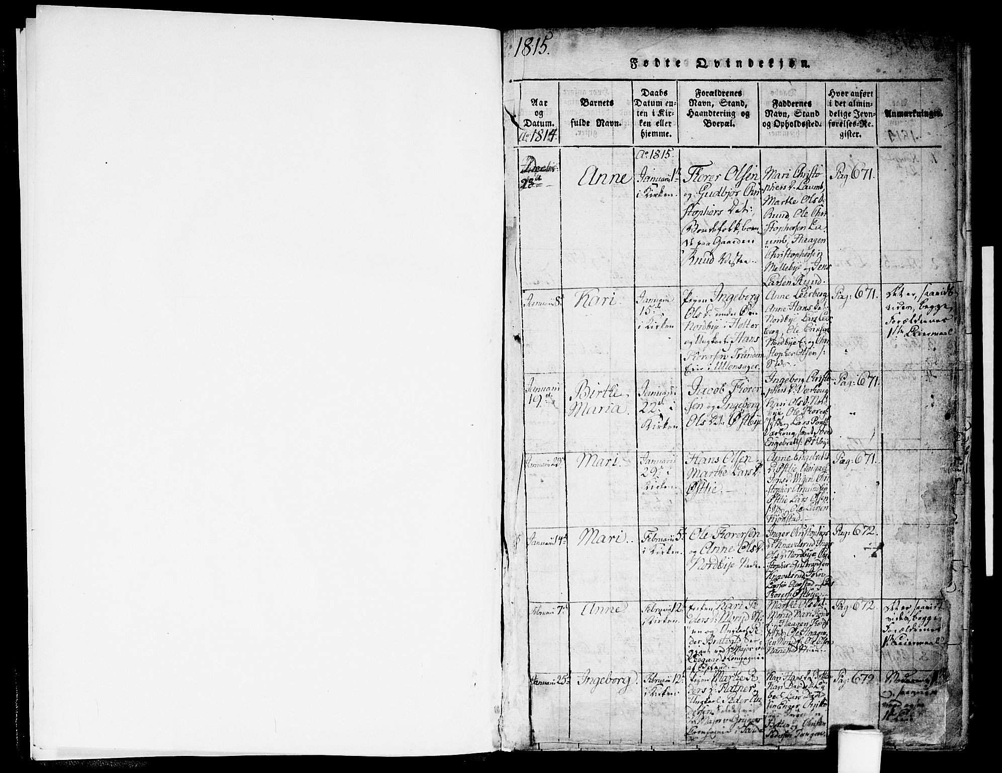 Nannestad prestekontor Kirkebøker, AV/SAO-A-10414a/F/Fa/L0009: Ministerialbok nr. I 9, 1815-1840, s. 0-1