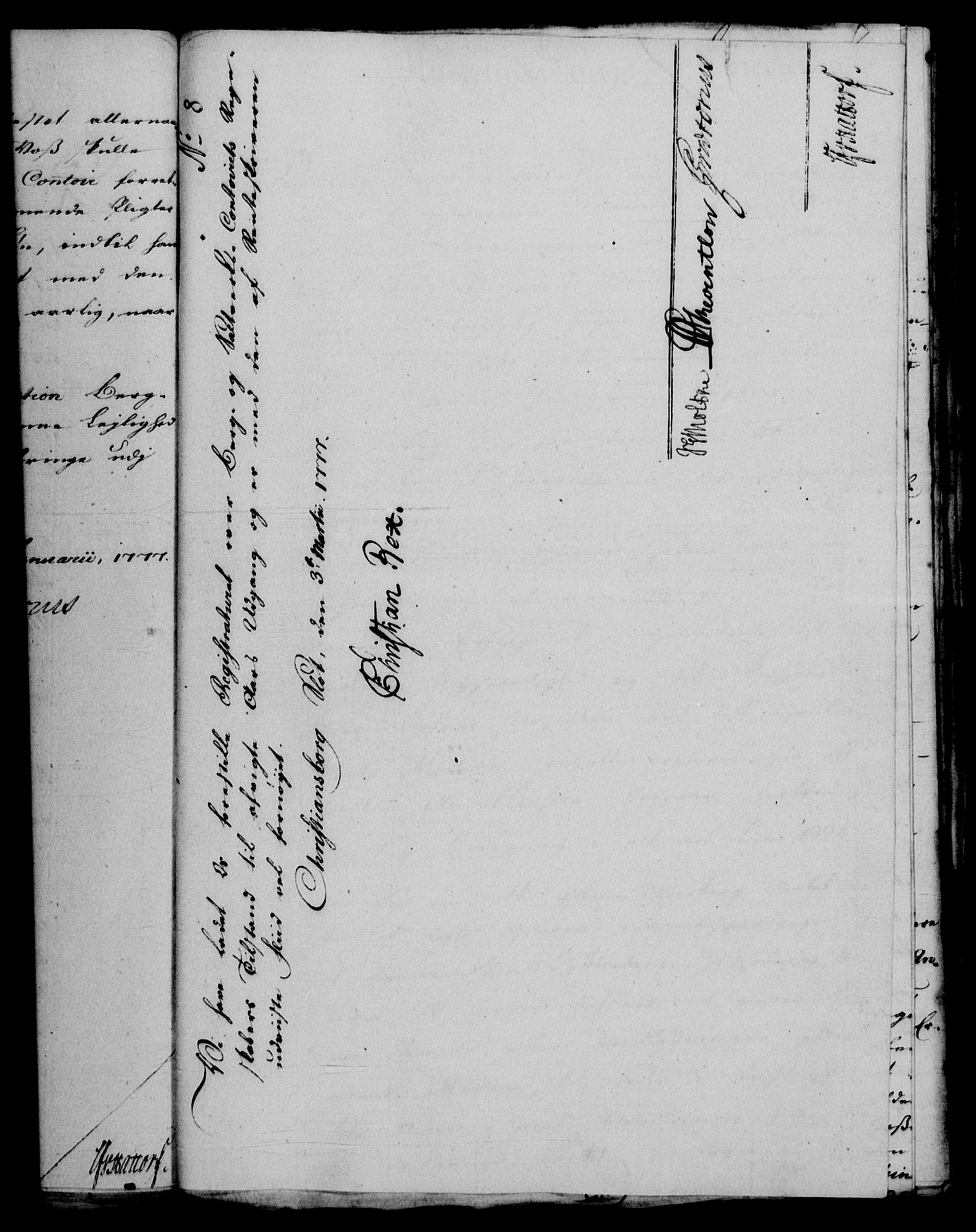 Rentekammeret, Renteskriverkontorene, AV/RA-EA-3115/M/Mf/Mfa/L0001: Resolusjonsprotokoll med register (merket RK 54.1), 1774-1777