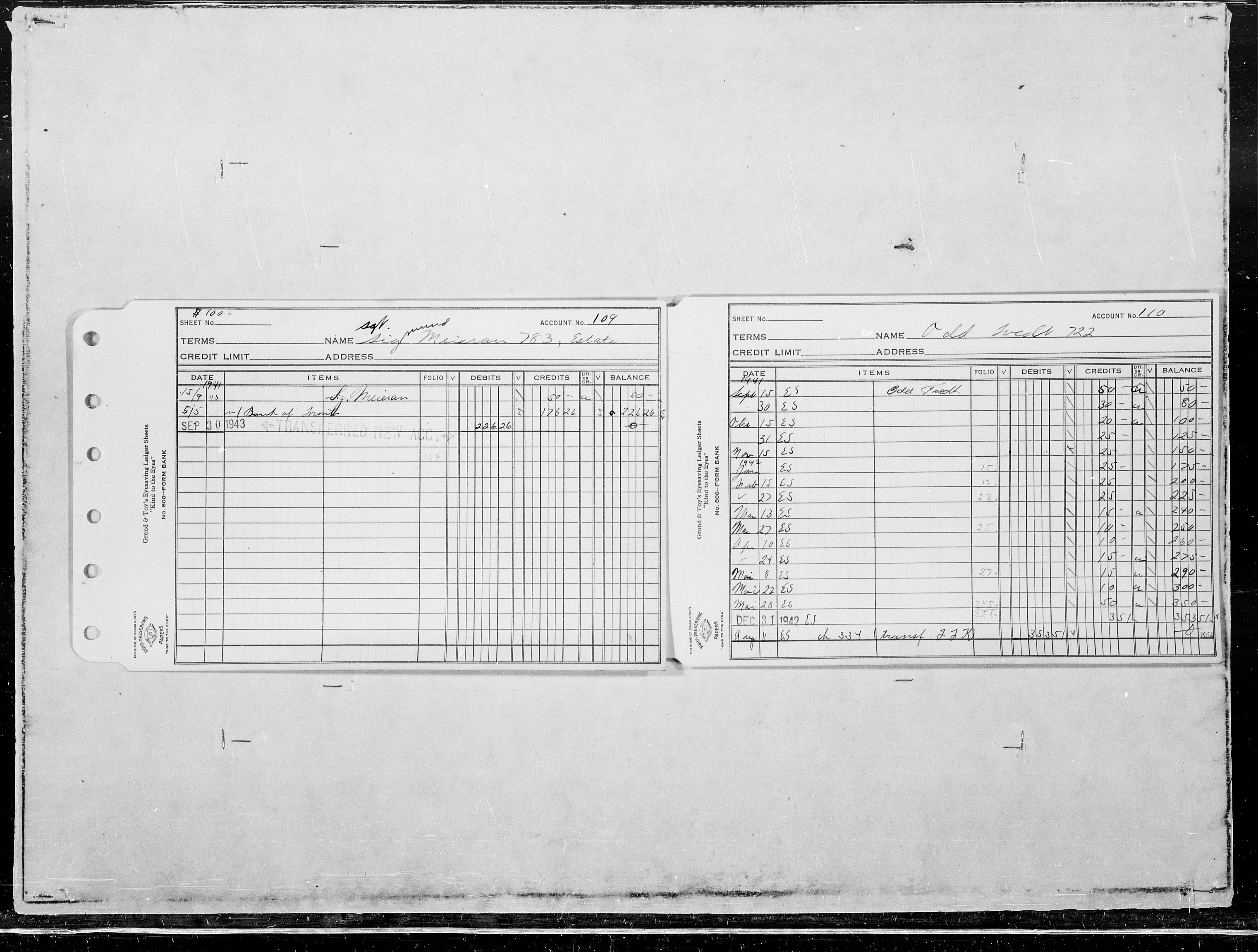 Forsvaret, Flyvåpnenes treningsleir 1940-1945, AV/RA-RAFA-3974/V/L0022: Regnskaper.  Se "Index" for detaljert oversikt over innholdet., 1940-1945