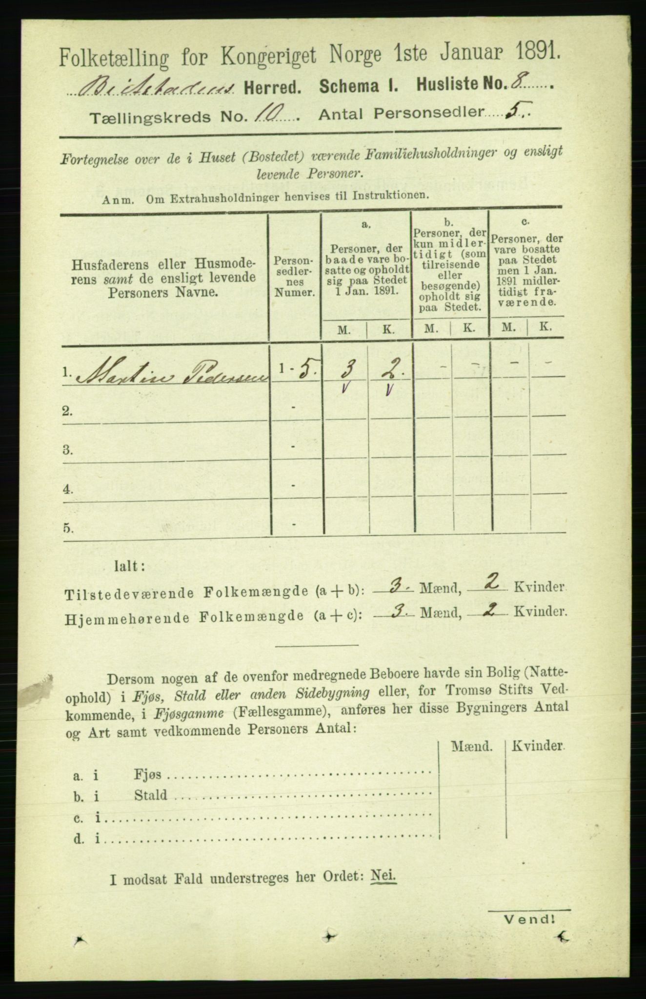 RA, Folketelling 1891 for 1727 Beitstad herred, 1891, s. 2693