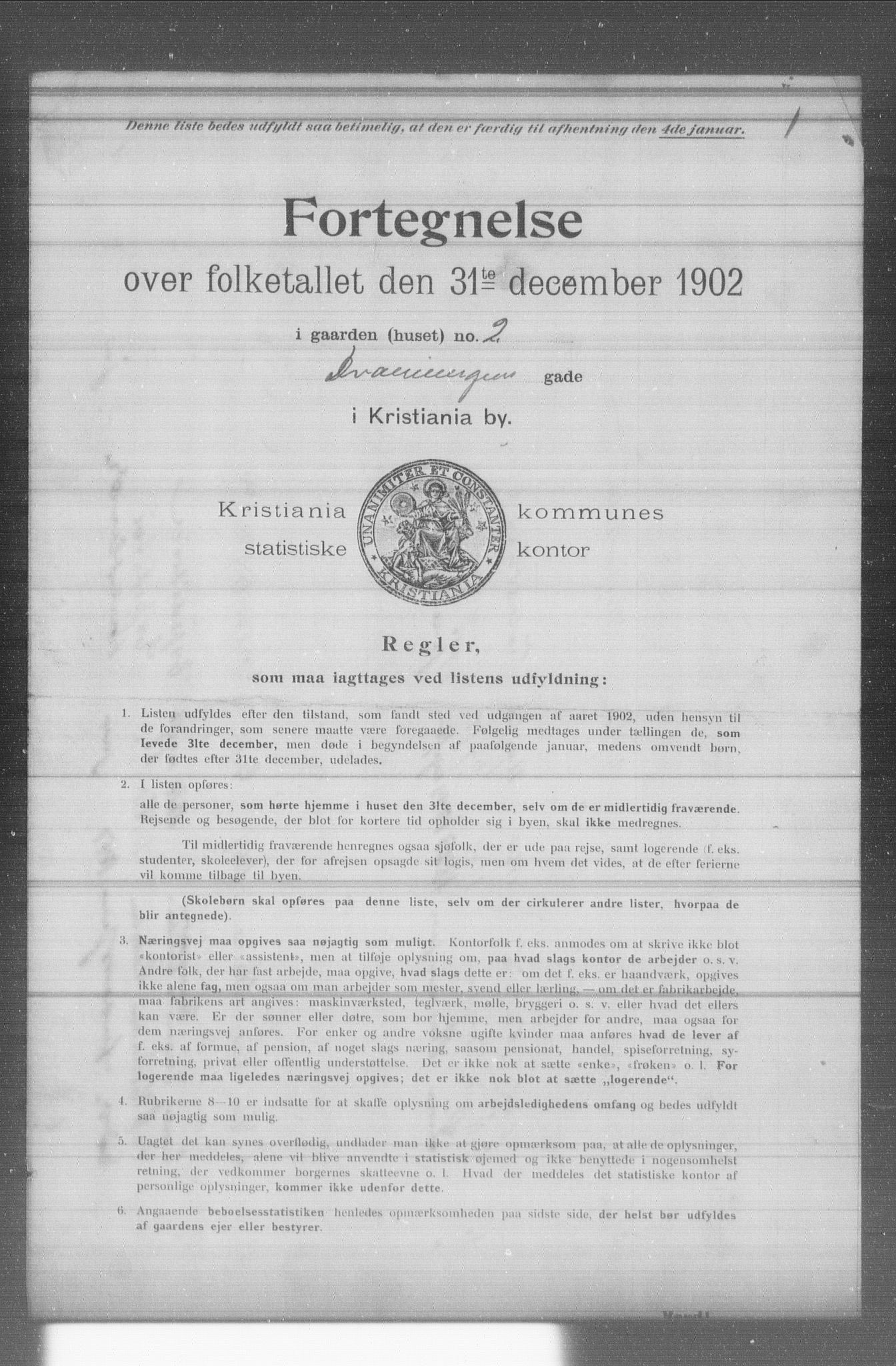 OBA, Kommunal folketelling 31.12.1902 for Kristiania kjøpstad, 1902, s. 3297