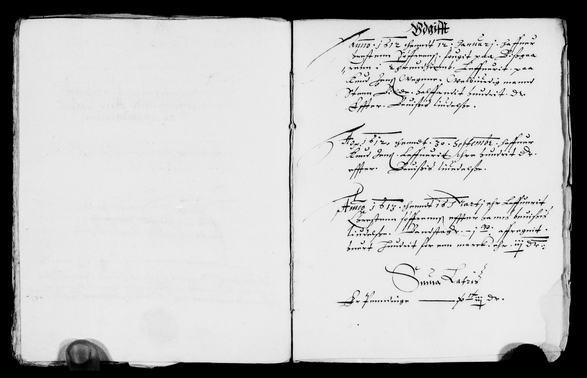 Rentekammeret inntil 1814, Reviderte regnskaper, Lensregnskaper, AV/RA-EA-5023/R/Rb/Rbw/L0010: Trondheim len, 1611-1613