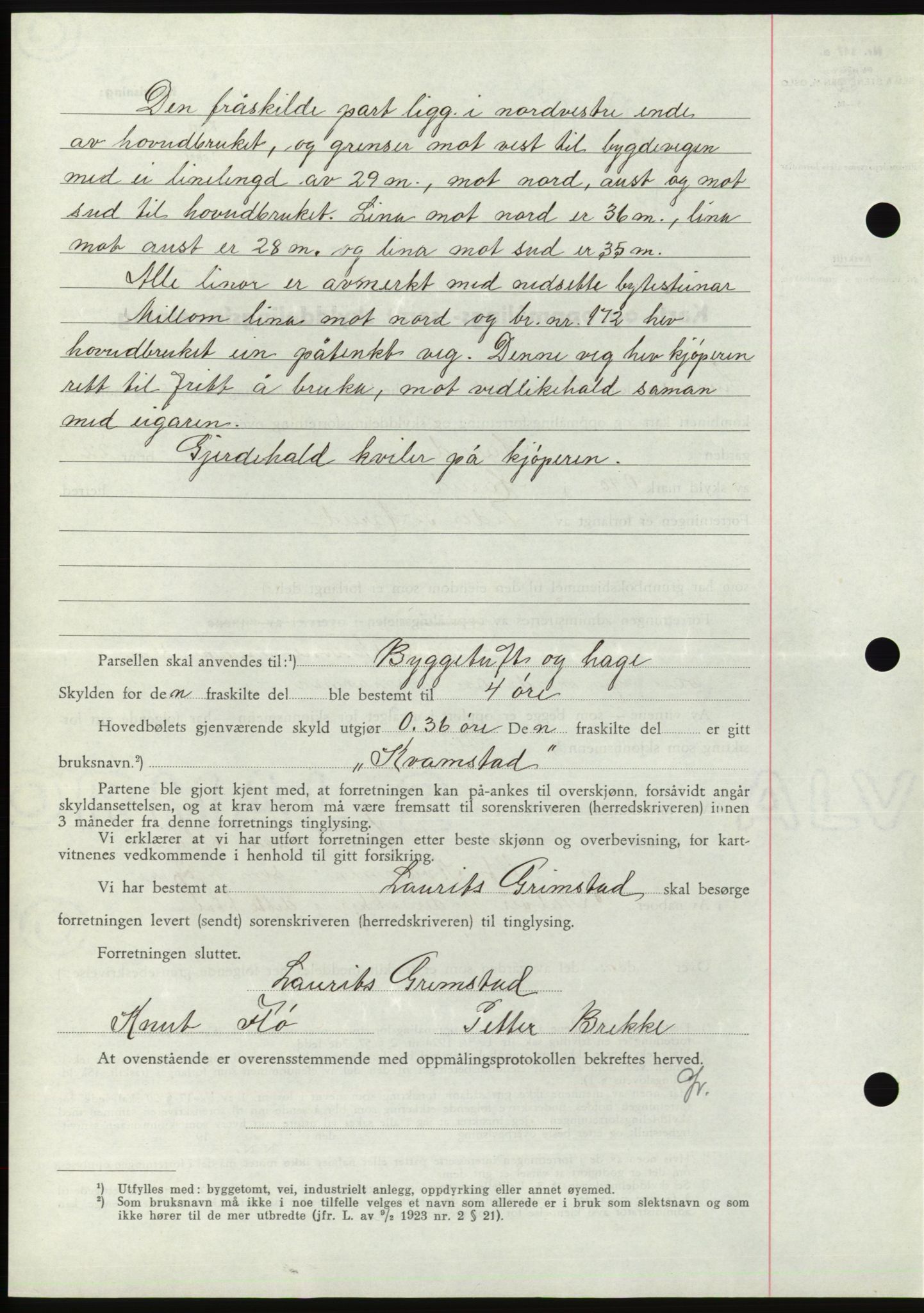 Søre Sunnmøre sorenskriveri, AV/SAT-A-4122/1/2/2C/L0077: Pantebok nr. 3A, 1945-1946, Dagboknr: 327/1945