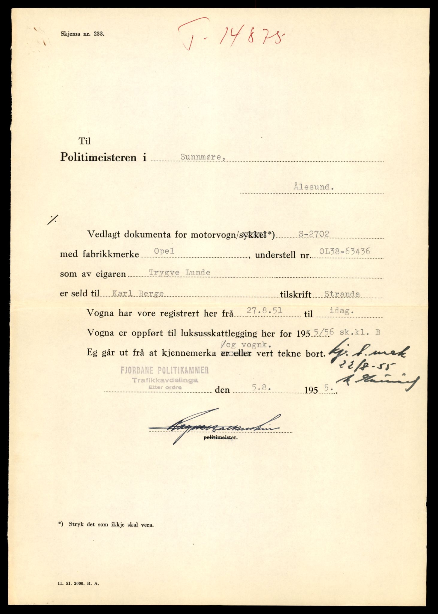 Møre og Romsdal vegkontor - Ålesund trafikkstasjon, AV/SAT-A-4099/F/Fe/L0049: Registreringskort for kjøretøy T 14864 - T 18613, 1927-1998, s. 303