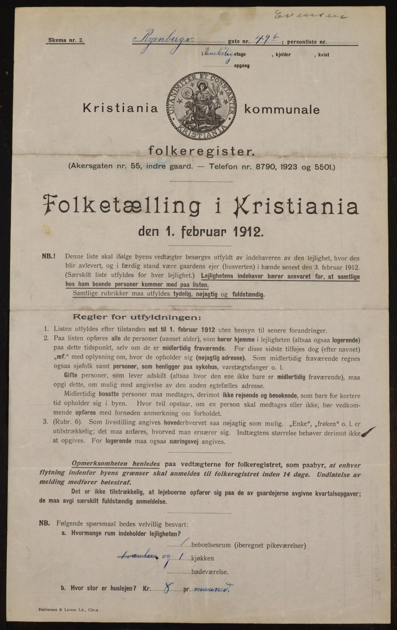 OBA, Kommunal folketelling 1.2.1912 for Kristiania, 1912, s. 86080