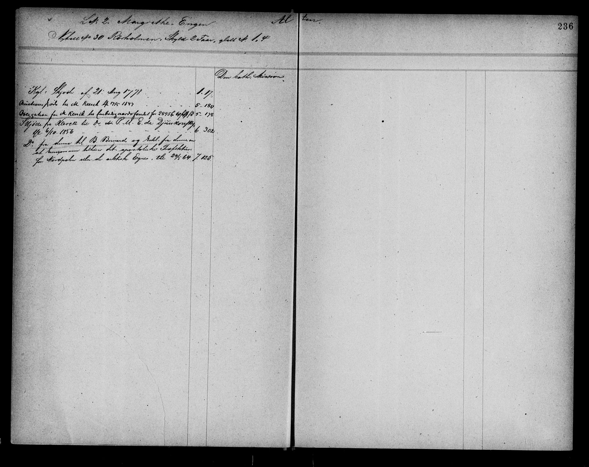 Alta fogderi/sorenskriveri, AV/SATØ-SATØ-5/1/K/Kb/Kba/L0007pantereg: Panteregister nr. 7, 1776, s. 236