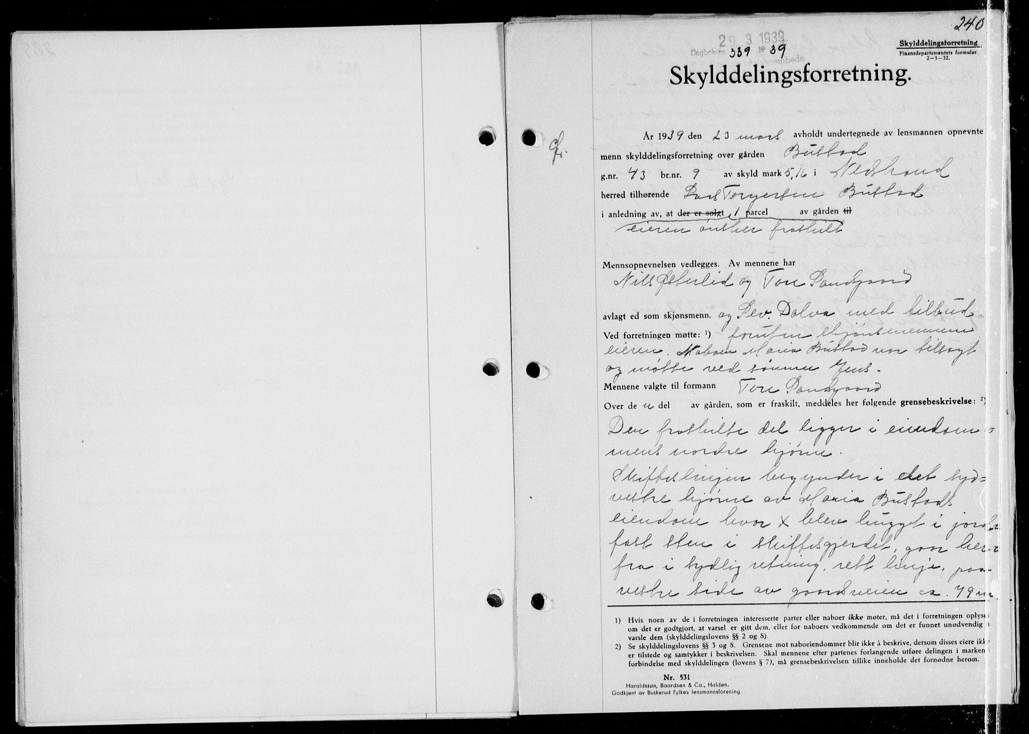 Ryfylke tingrett, SAST/A-100055/001/II/IIB/L0079: Pantebok nr. 58, 1939-1939, Dagboknr: 339/1939