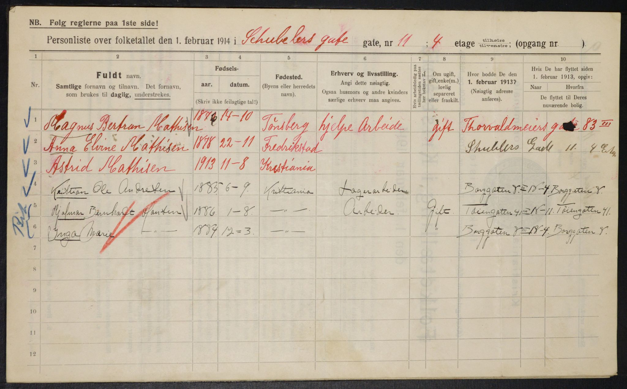 OBA, Kommunal folketelling 1.2.1914 for Kristiania, 1914, s. 92745