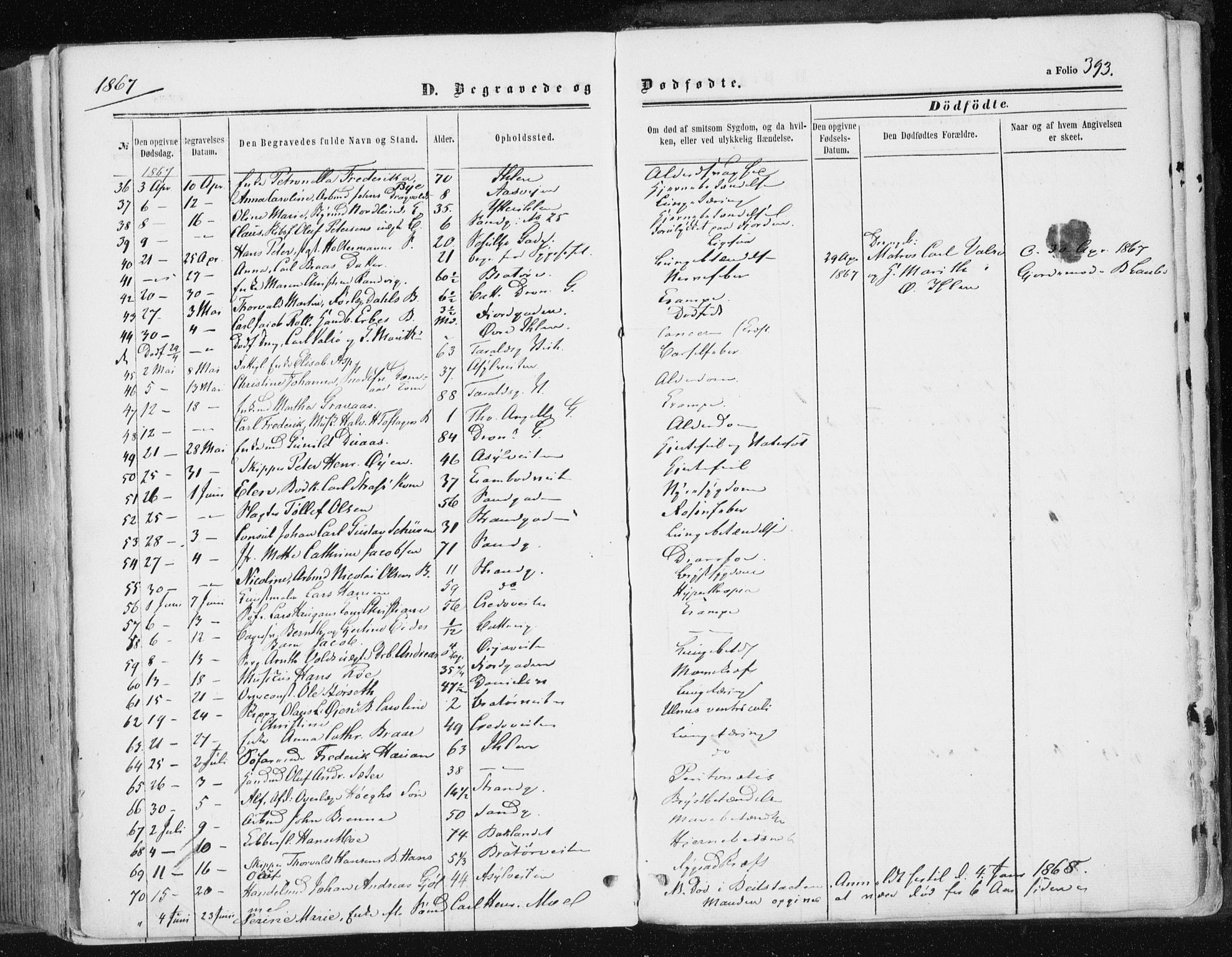 Ministerialprotokoller, klokkerbøker og fødselsregistre - Sør-Trøndelag, SAT/A-1456/602/L0115: Ministerialbok nr. 602A13, 1860-1872, s. 393