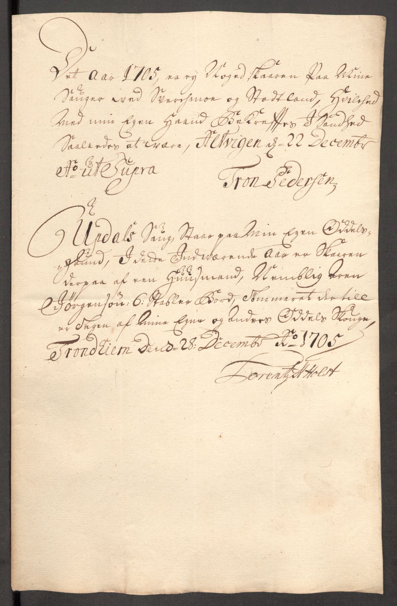 Rentekammeret inntil 1814, Reviderte regnskaper, Fogderegnskap, AV/RA-EA-4092/R64/L4429: Fogderegnskap Namdal, 1705-1706, s. 100