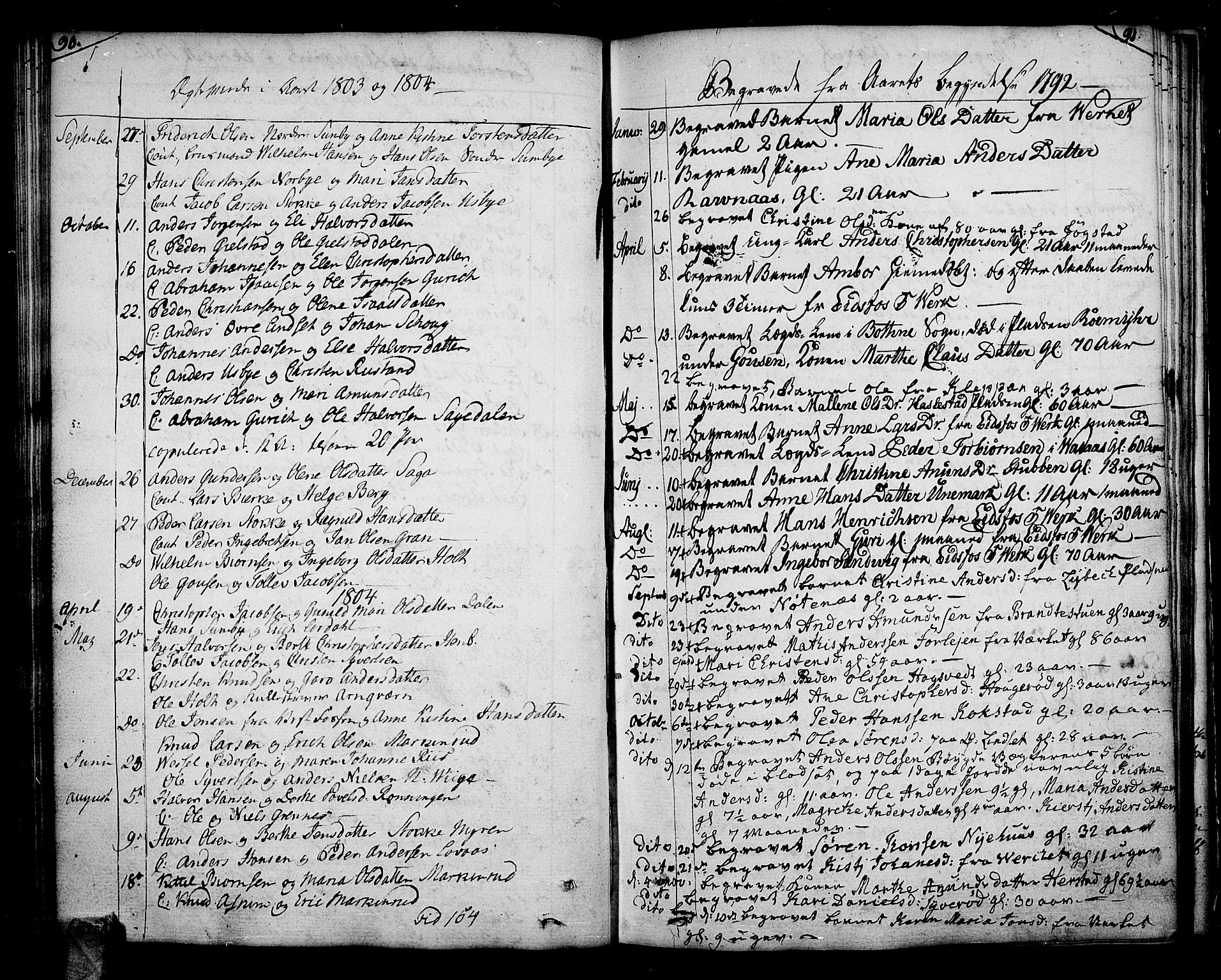 Hof kirkebøker, AV/SAKO-A-64/F/Fa/L0003: Ministerialbok nr. I 3, 1782-1814, s. 90-91