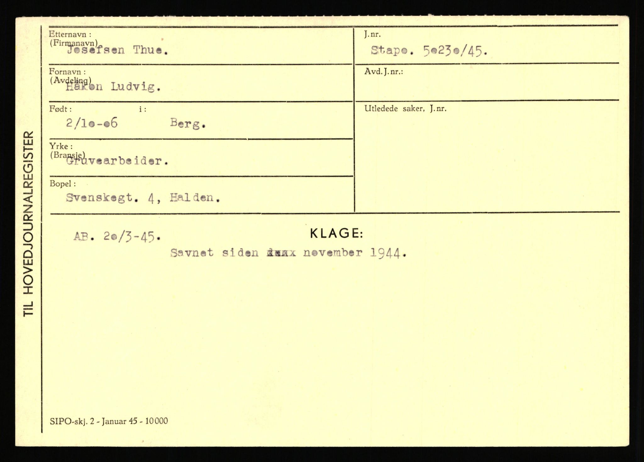 Statspolitiet - Hovedkontoret / Osloavdelingen, AV/RA-S-1329/C/Ca/L0008: Johan(nes)sen - Knoph, 1943-1945, s. 2473