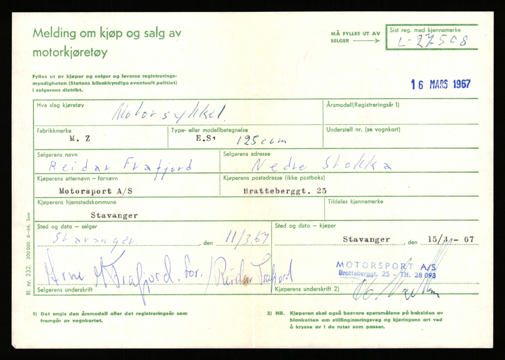 Stavanger trafikkstasjon, AV/SAST-A-101942/0/F/L0045: L-27000 - L-27799, 1930-1971, s. 1193
