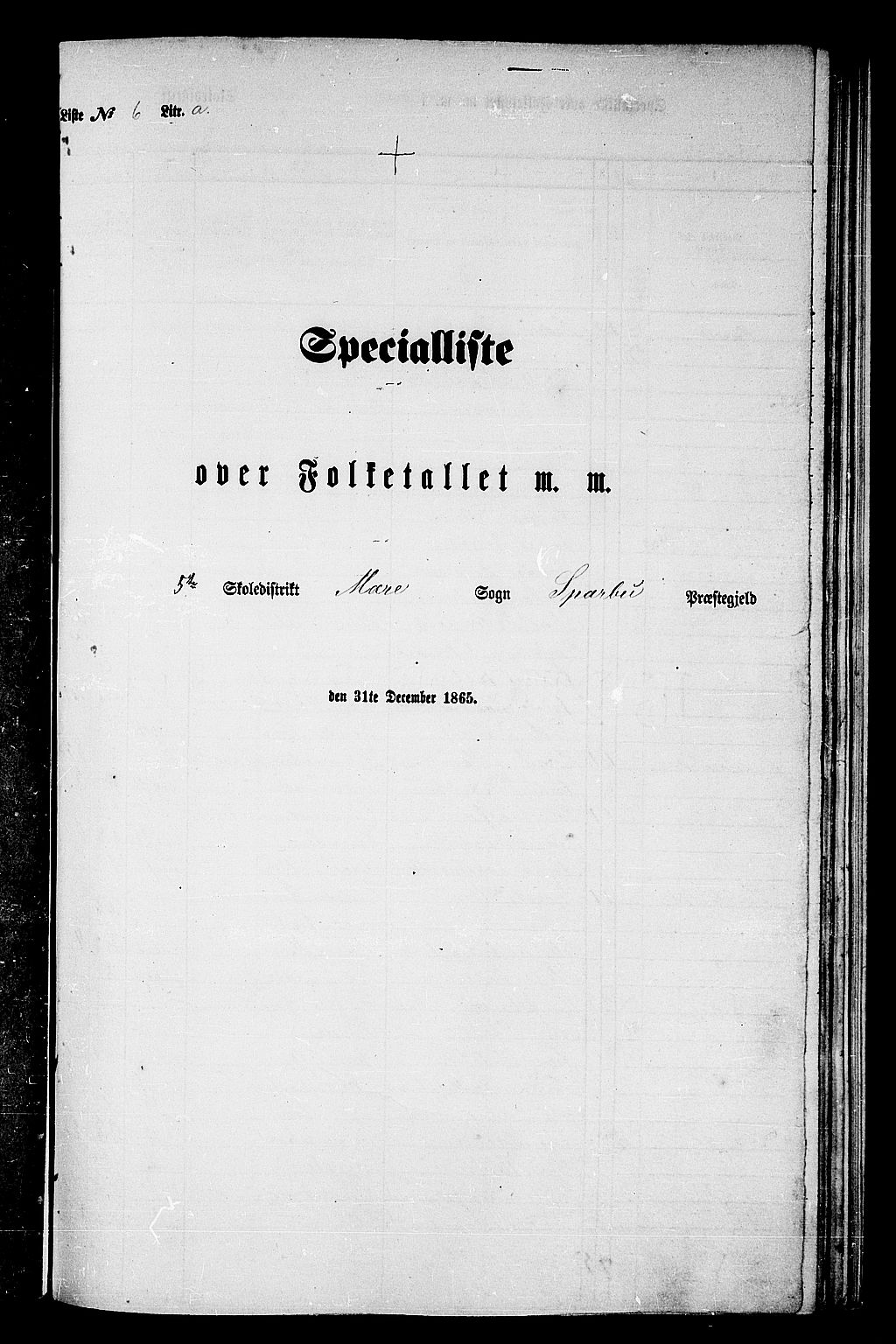 RA, Folketelling 1865 for 1731P Sparbu prestegjeld, 1865, s. 122
