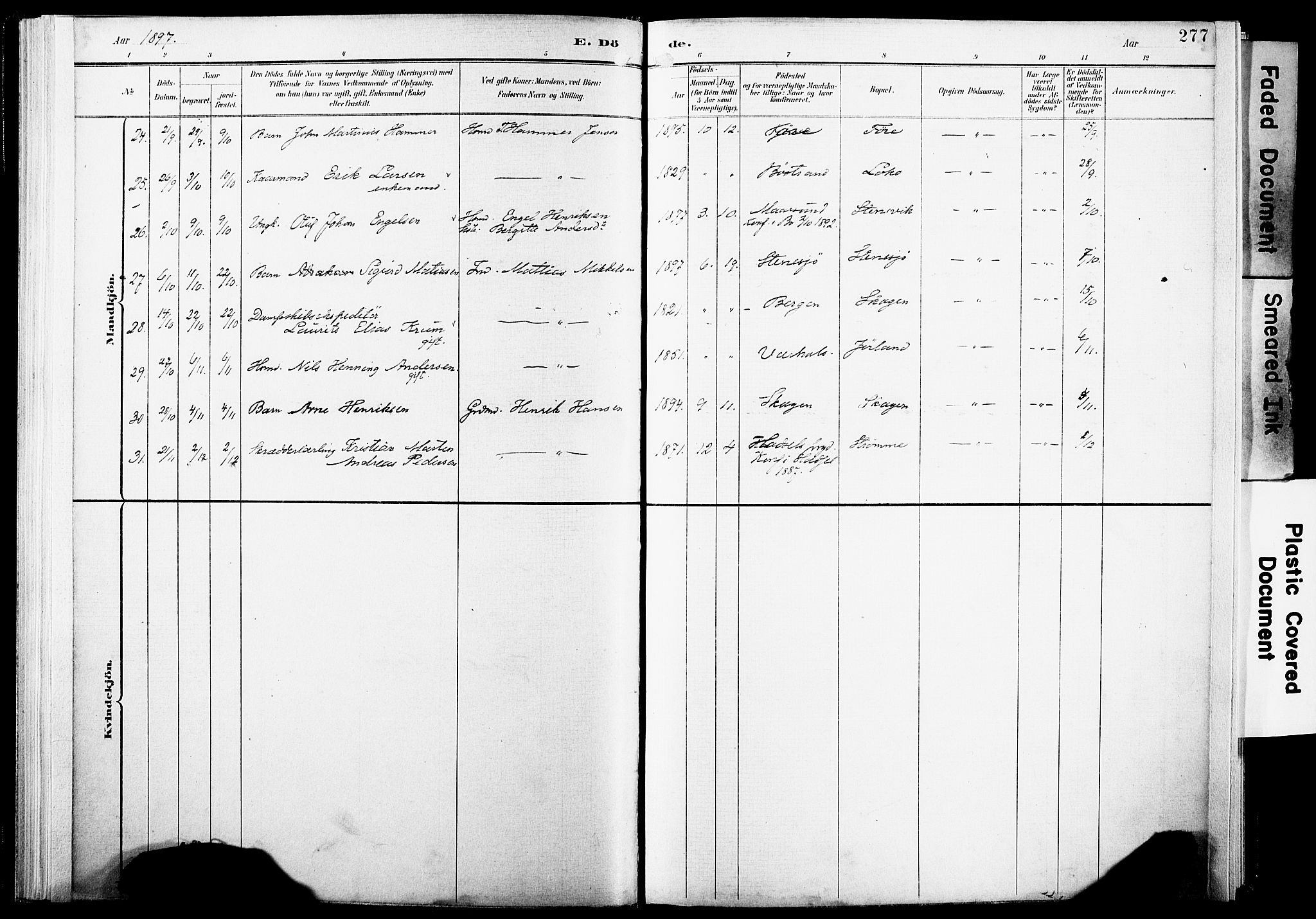 Ministerialprotokoller, klokkerbøker og fødselsregistre - Nordland, AV/SAT-A-1459/891/L1305: Ministerialbok nr. 891A10, 1895-1921, s. 277