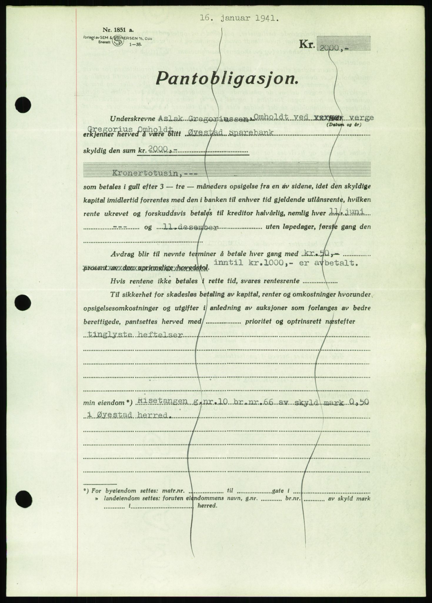 Nedenes sorenskriveri, SAK/1221-0006/G/Gb/Gbb/L0001: Pantebok nr. I, 1939-1942