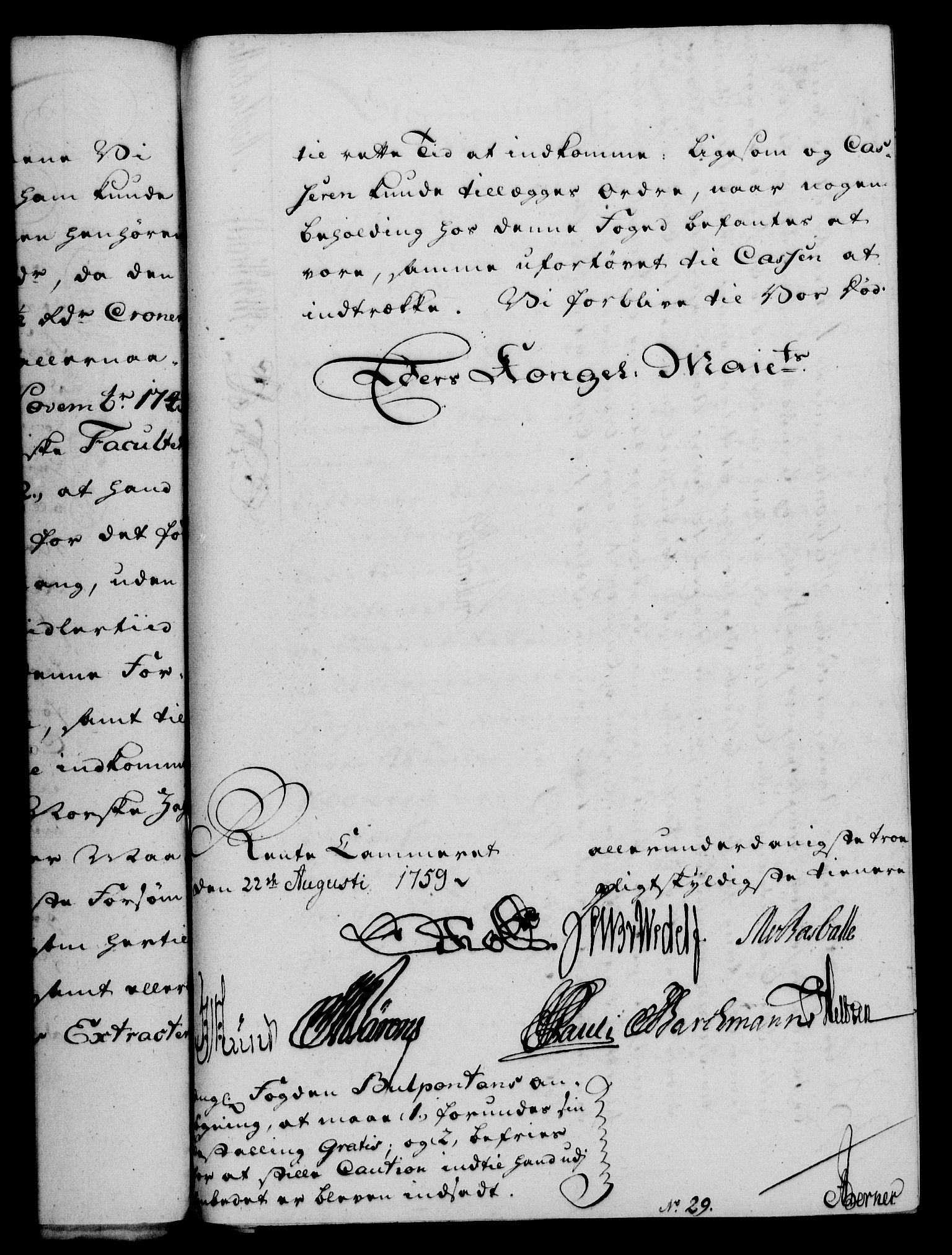 Rentekammeret, Kammerkanselliet, RA/EA-3111/G/Gf/Gfa/L0041: Norsk relasjons- og resolusjonsprotokoll (merket RK 52.41), 1759, s. 529
