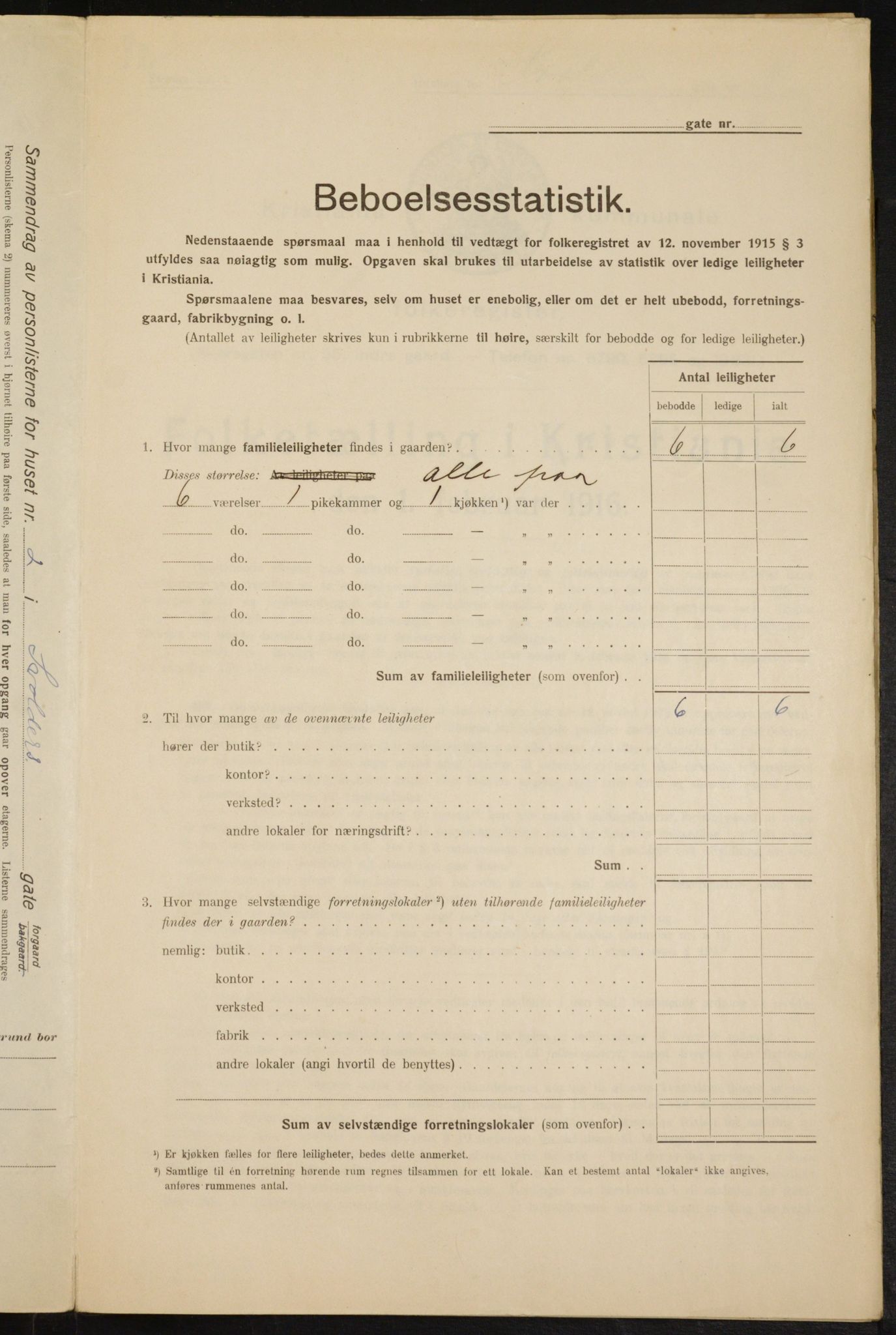 OBA, Kommunal folketelling 1.2.1916 for Kristiania, 1916, s. 109200