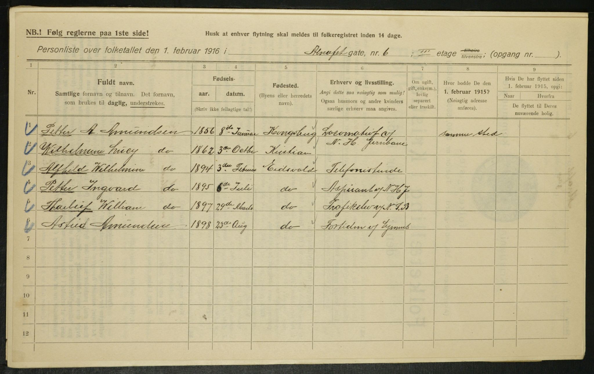 OBA, Kommunal folketelling 1.2.1916 for Kristiania, 1916, s. 982