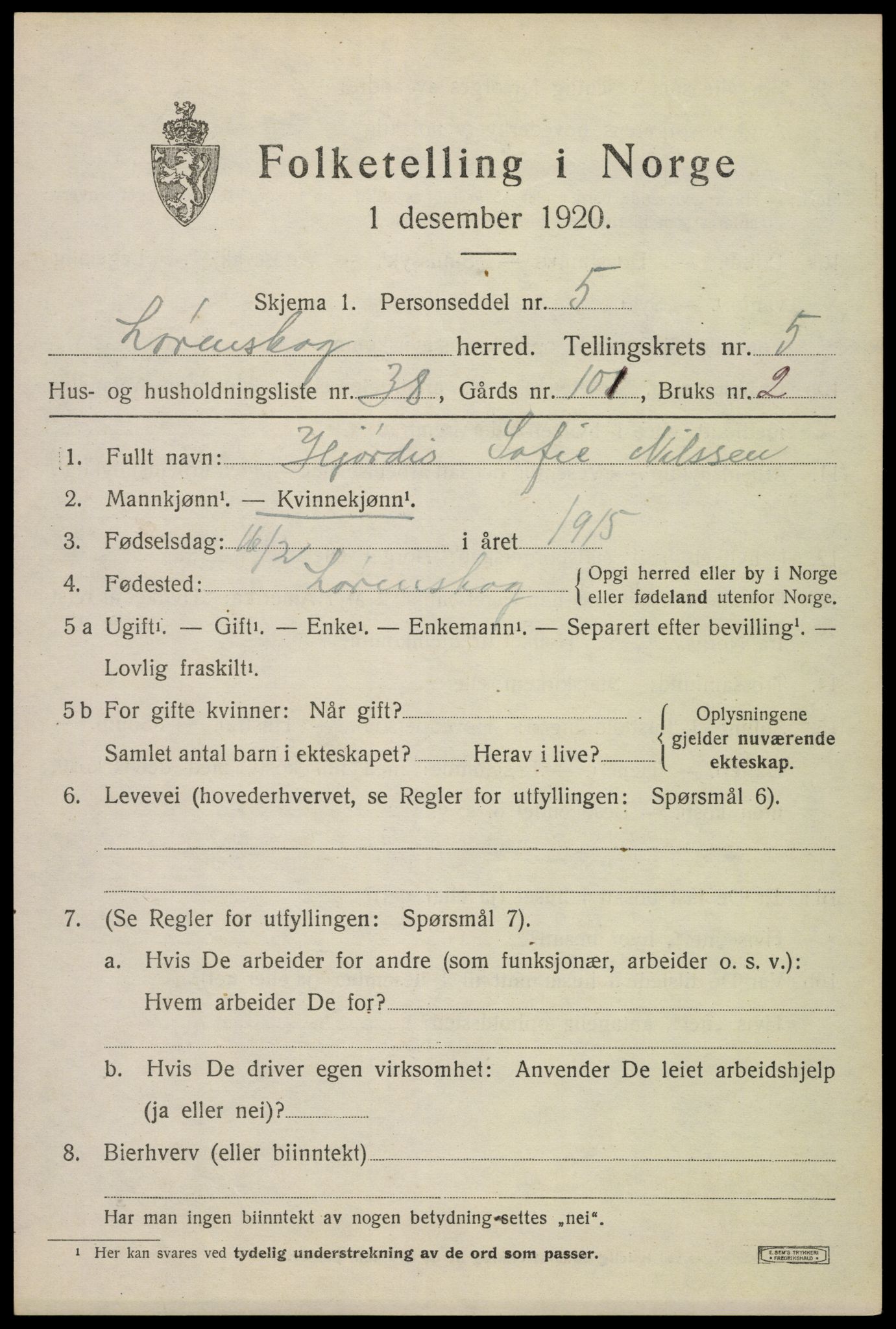 SAO, Folketelling 1920 for 0230 Lørenskog herred, 1920, s. 4699