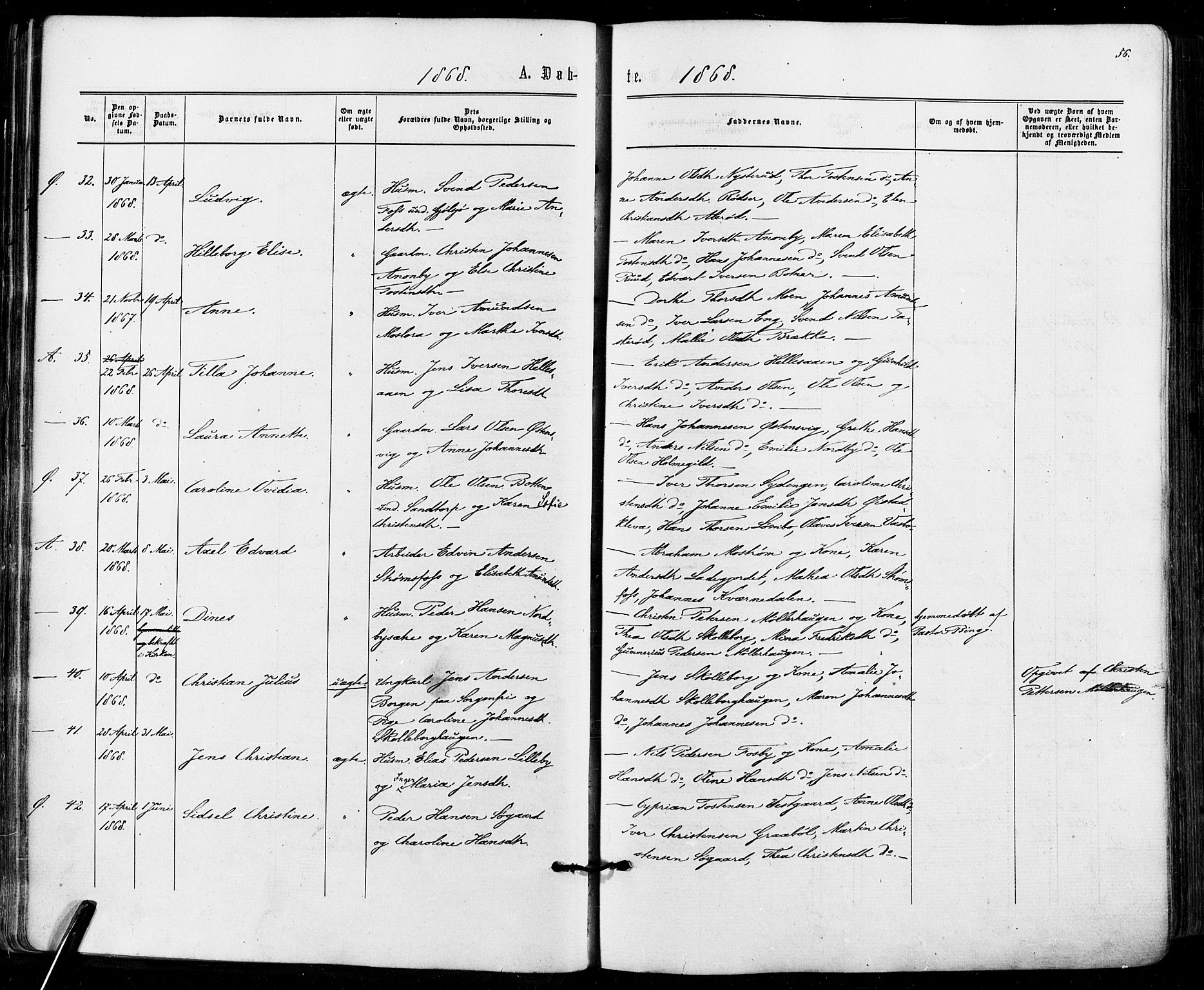 Aremark prestekontor Kirkebøker, AV/SAO-A-10899/F/Fc/L0004: Ministerialbok nr. III 4, 1866-1877, s. 55-56