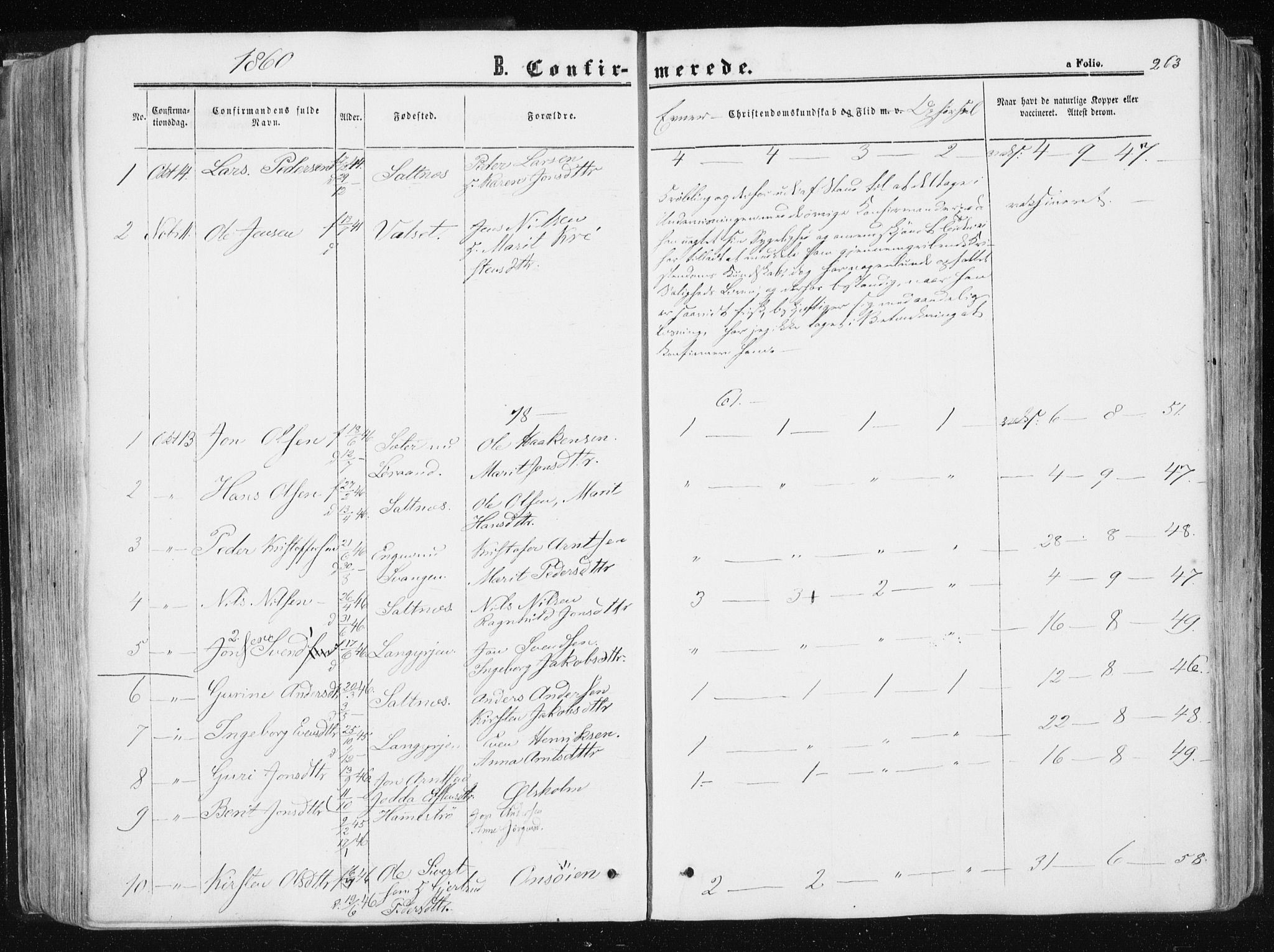 Ministerialprotokoller, klokkerbøker og fødselsregistre - Sør-Trøndelag, AV/SAT-A-1456/612/L0377: Ministerialbok nr. 612A09, 1859-1877, s. 263