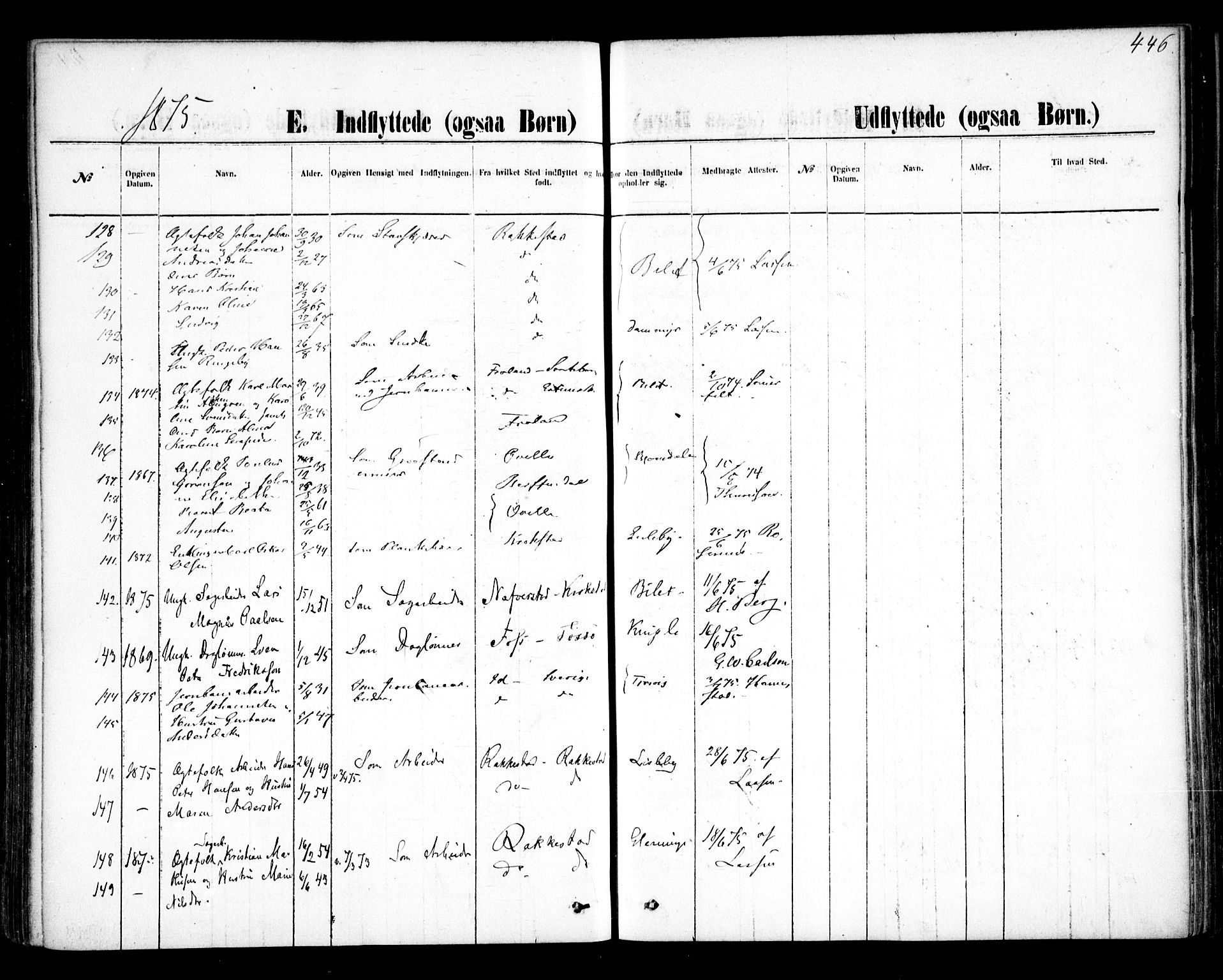 Glemmen prestekontor Kirkebøker, AV/SAO-A-10908/F/Fa/L0009: Ministerialbok nr. 9, 1871-1878, s. 446