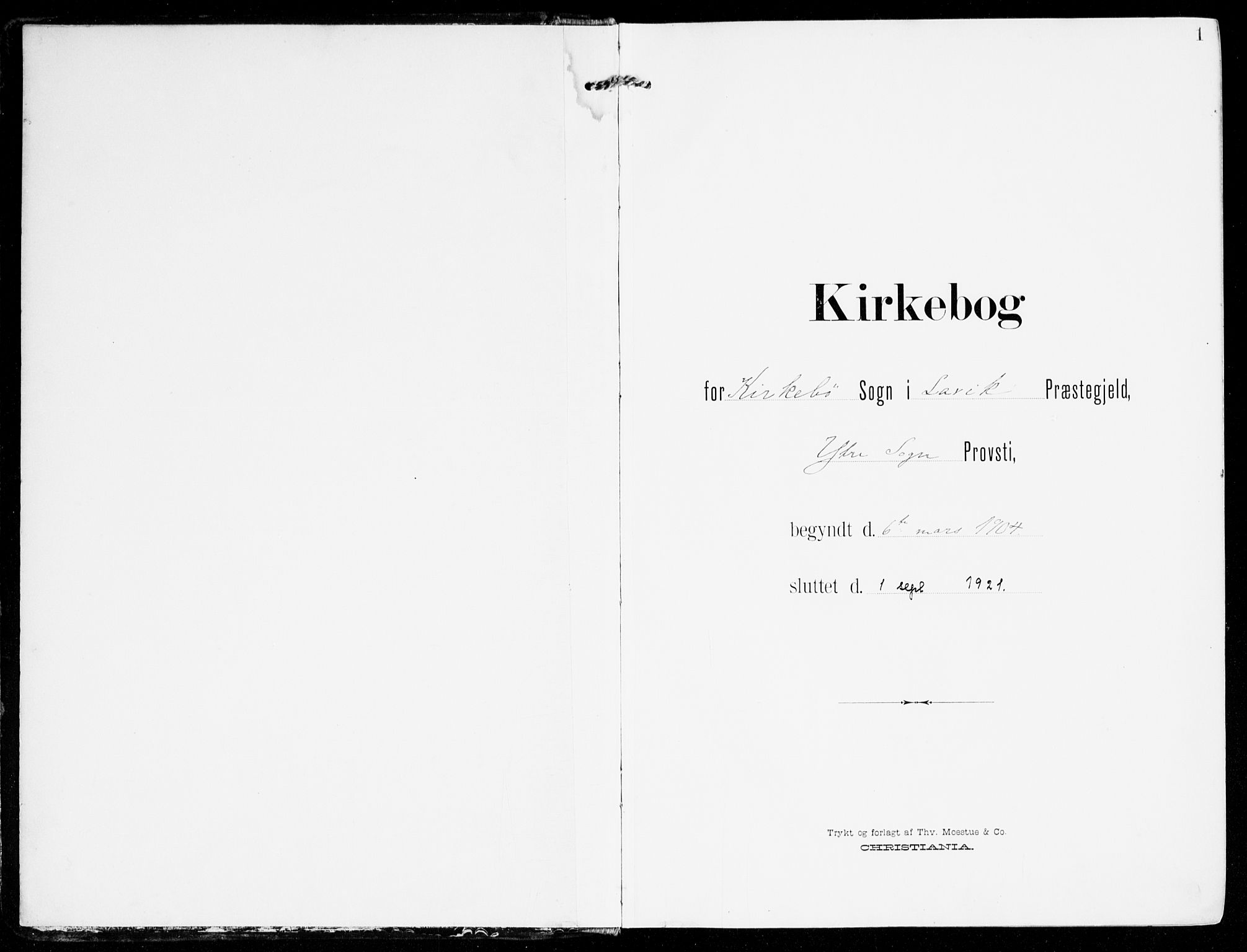 Lavik sokneprestembete, SAB/A-80901: Ministerialbok nr. C 2, 1904-1921, s. 1