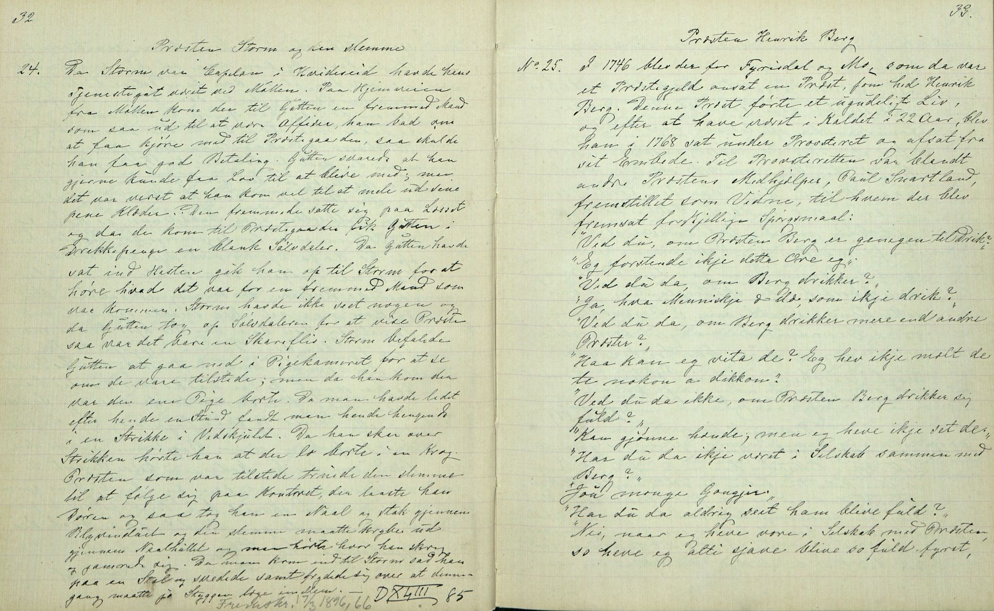 Rikard Berge, TEMU/TGM-A-1003/F/L0007/0008: 251-299 / 258 Bø. Samlet af H. N. Tvedten, 1894, s. 32-33