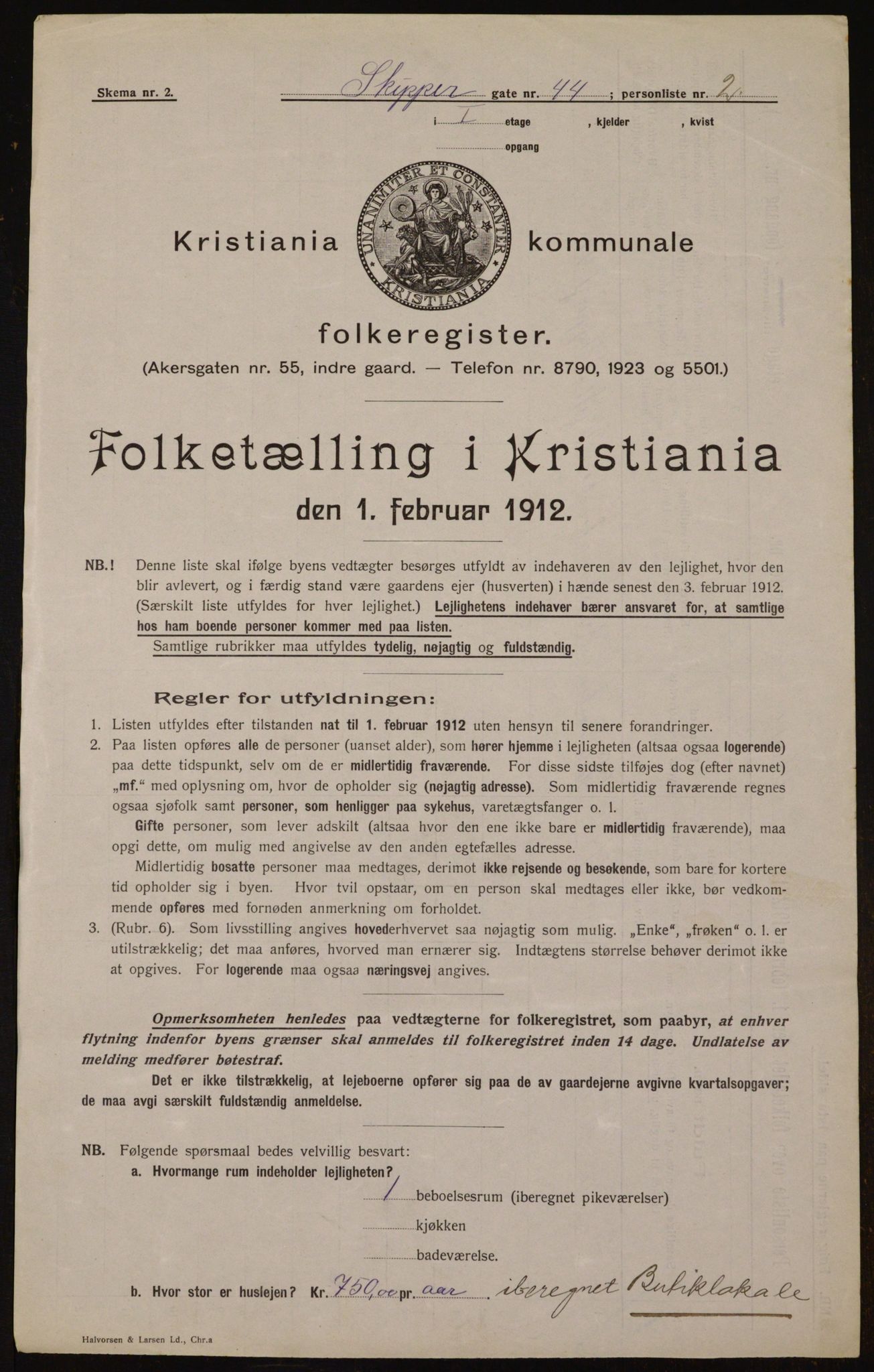 OBA, Kommunal folketelling 1.2.1912 for Kristiania, 1912, s. 96075