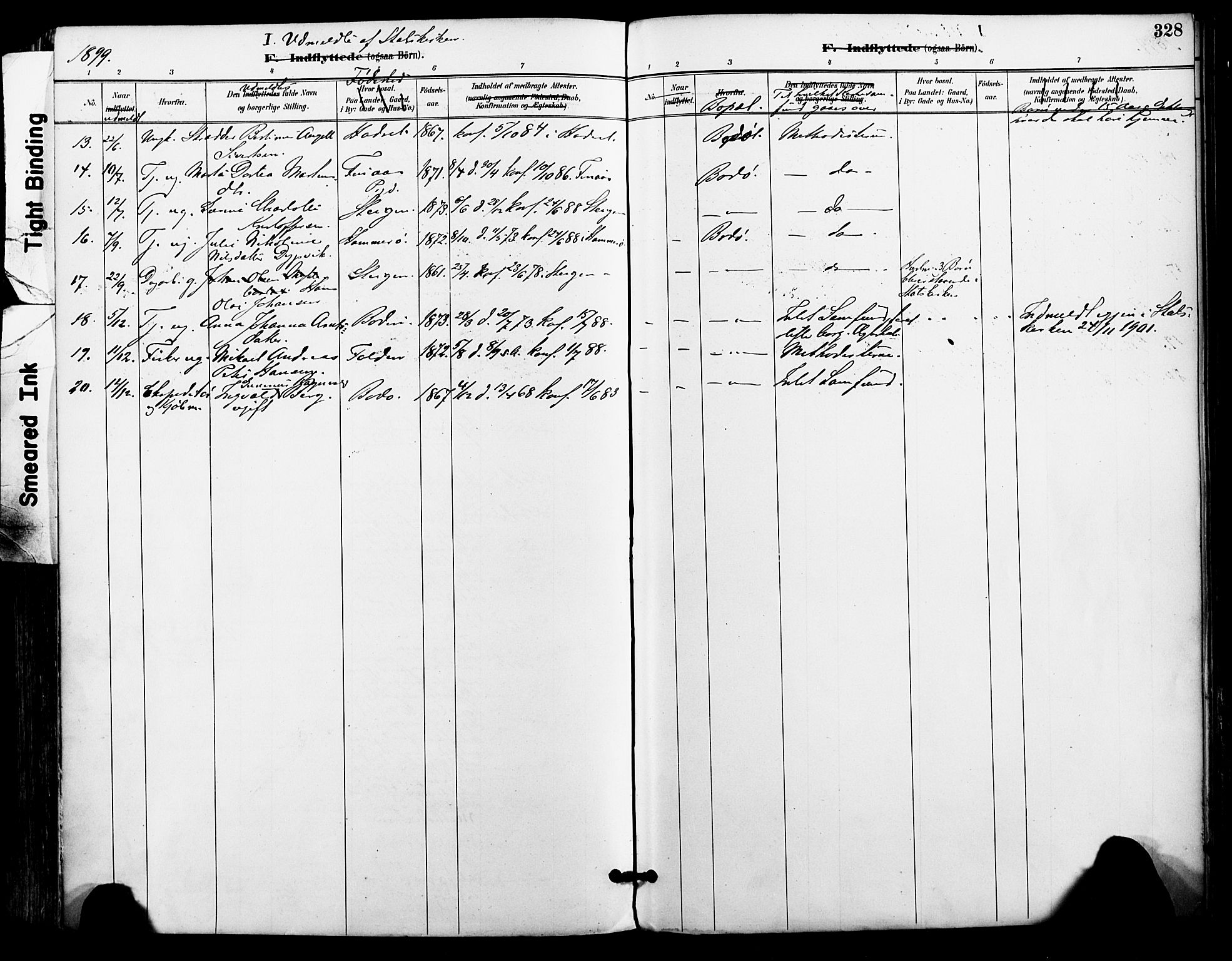 Ministerialprotokoller, klokkerbøker og fødselsregistre - Nordland, SAT/A-1459/801/L0010: Ministerialbok nr. 801A10, 1888-1899, s. 328