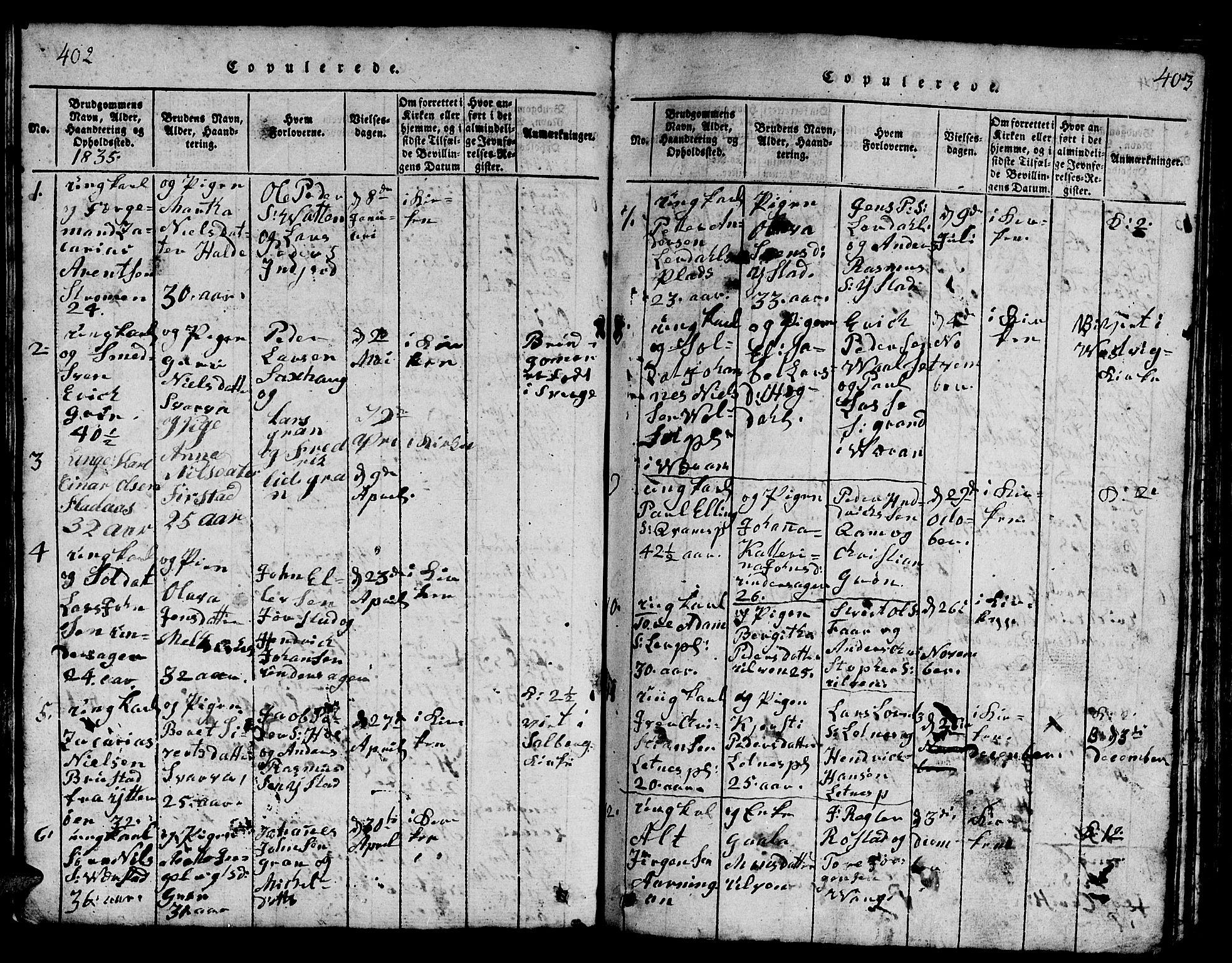 Ministerialprotokoller, klokkerbøker og fødselsregistre - Nord-Trøndelag, SAT/A-1458/730/L0298: Klokkerbok nr. 730C01, 1816-1849, s. 402-403