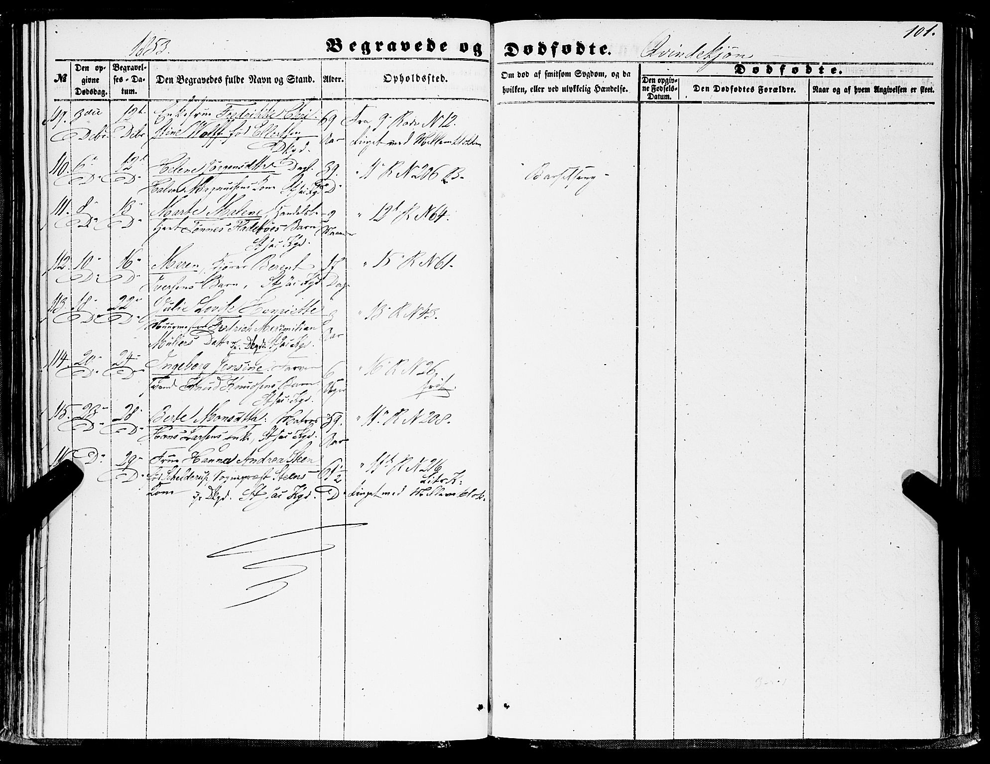 Domkirken sokneprestembete, SAB/A-74801/H/Haa/L0041: Ministerialbok nr. E 2, 1853-1863, s. 101