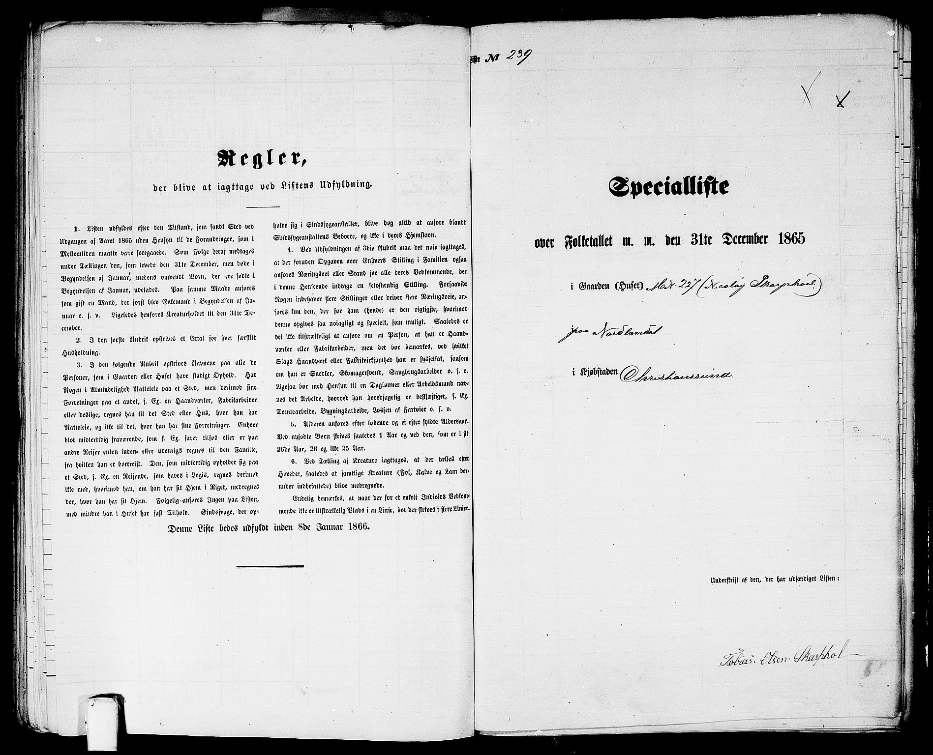 RA, Folketelling 1865 for 1503B Kristiansund prestegjeld, Kristiansund kjøpstad, 1865, s. 487