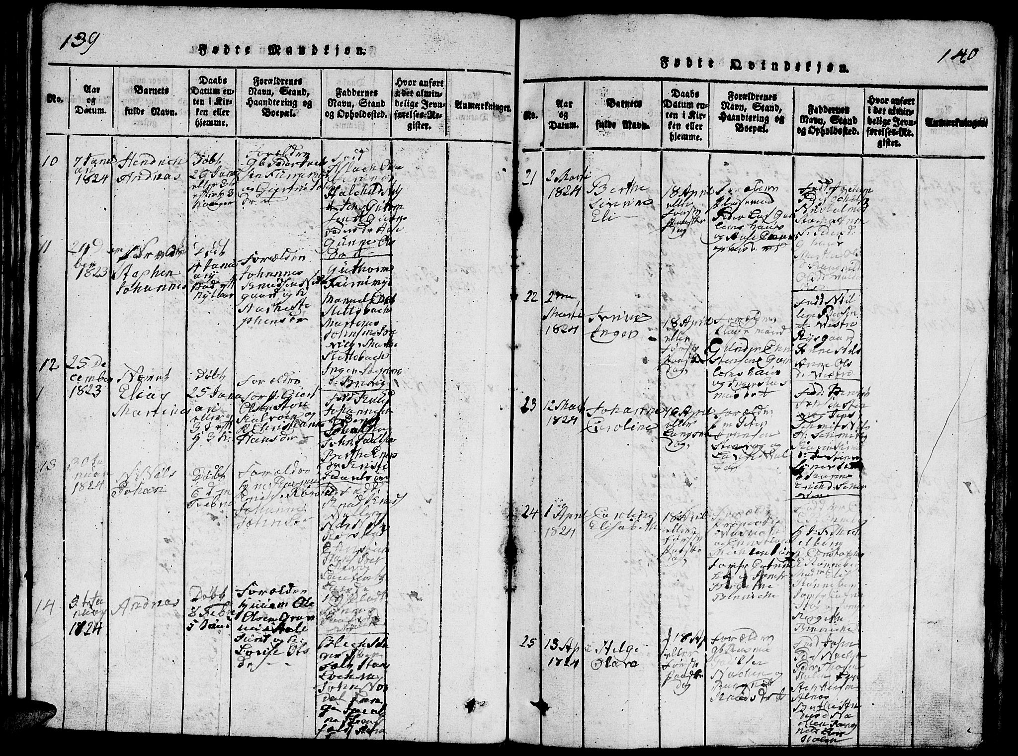 Ministerialprotokoller, klokkerbøker og fødselsregistre - Møre og Romsdal, AV/SAT-A-1454/528/L0423: Klokkerbok nr. 528C04, 1816-1827, s. 139-140
