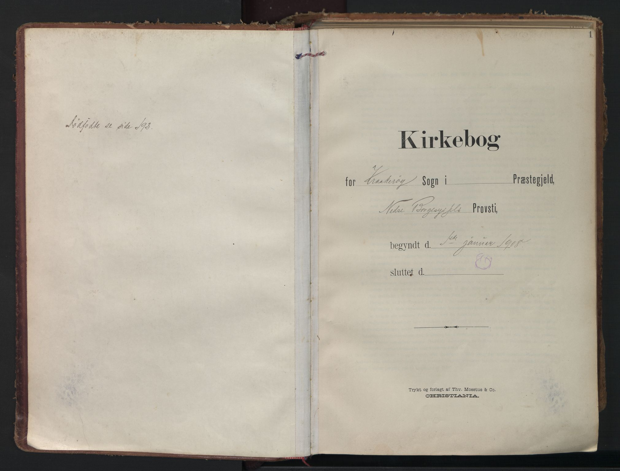 Kråkerøy prestekontor Kirkebøker, SAO/A-10912/F/Fa/L0003: Ministerialbok nr. 3, 1908-1937, s. 1