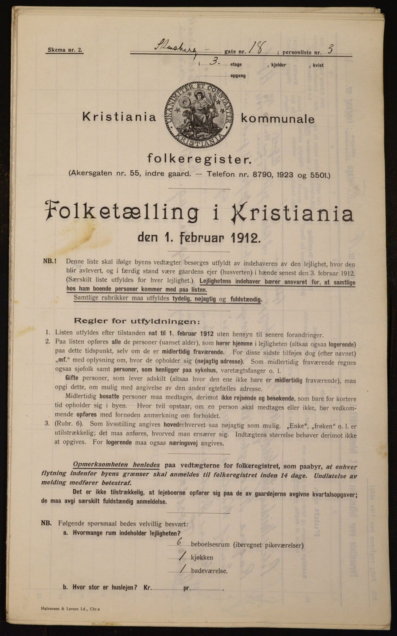 OBA, Kommunal folketelling 1.2.1912 for Kristiania, 1912, s. 101966