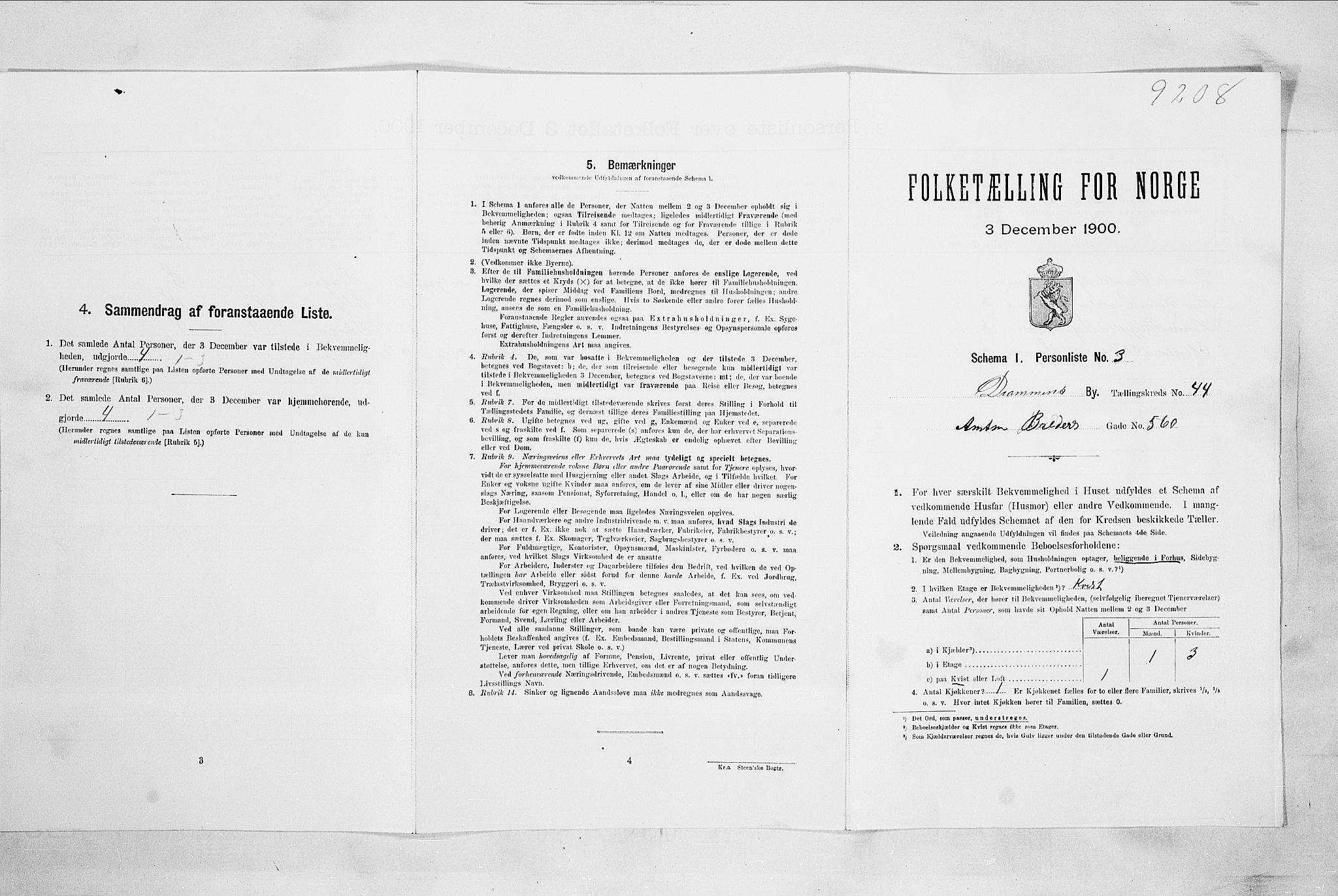 RA, Folketelling 1900 for 0602 Drammen kjøpstad, 1900, s. 7488